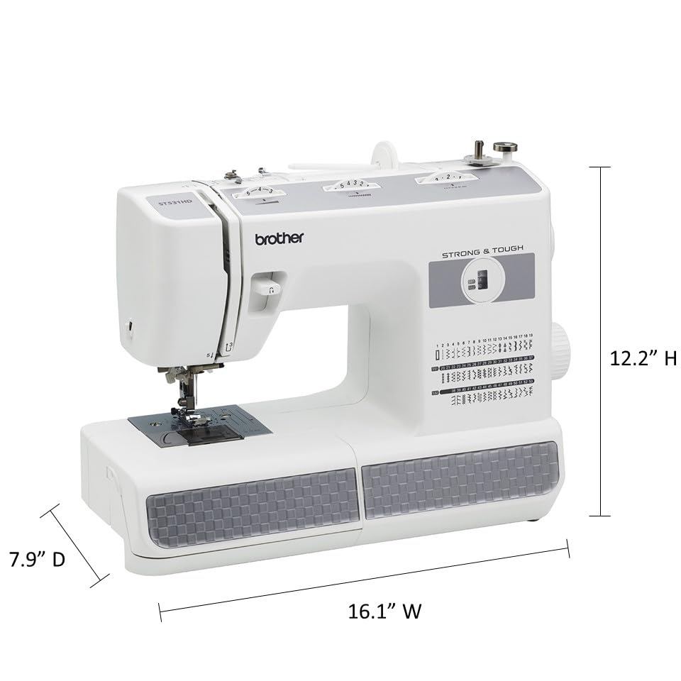 Brother ST531HD Heavy Duty Sewing Machine - 53 Built-in Stitches, Finger Guard, 16x8x12 Inch Compact Size | Perfect for Home DIY, Quilting, Garment Repair & Craft Projects