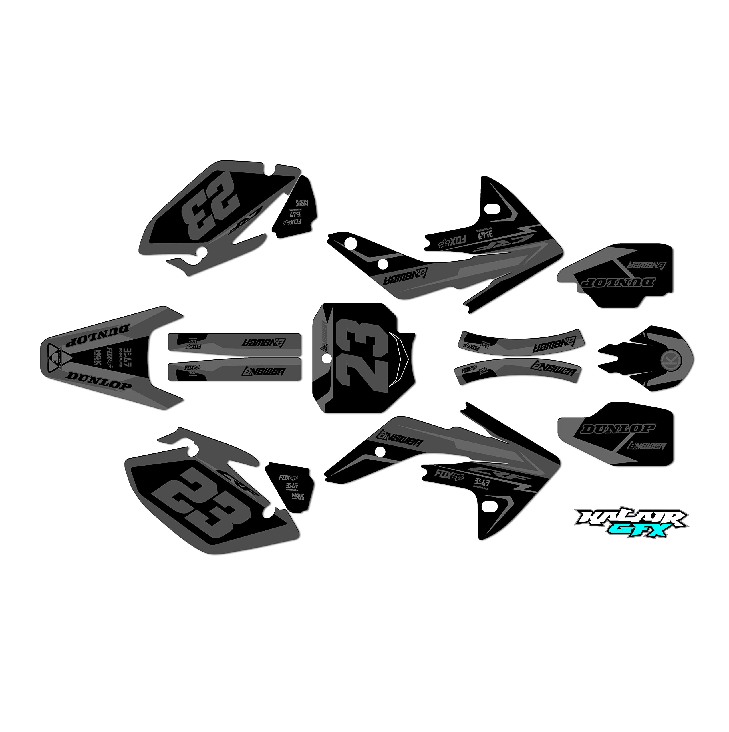 Honda CRF 150R (2007-2023) Graphics Kit - Evader Series Smoke 16 Mil Dirt Bike Stickers | Motocross Racing Decals & Motorcycle Accessories | Perfect for Pit Bikes, Dirt Track Racing & Off-Road Adventures