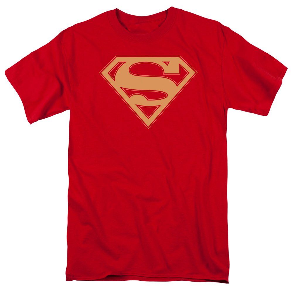 Superman Red & Gold Shield Graphic T-Shirt for Men - Superhero Comic Book Fan Apparel - Perfect for Cosplay, Comic Con & Casual Wear