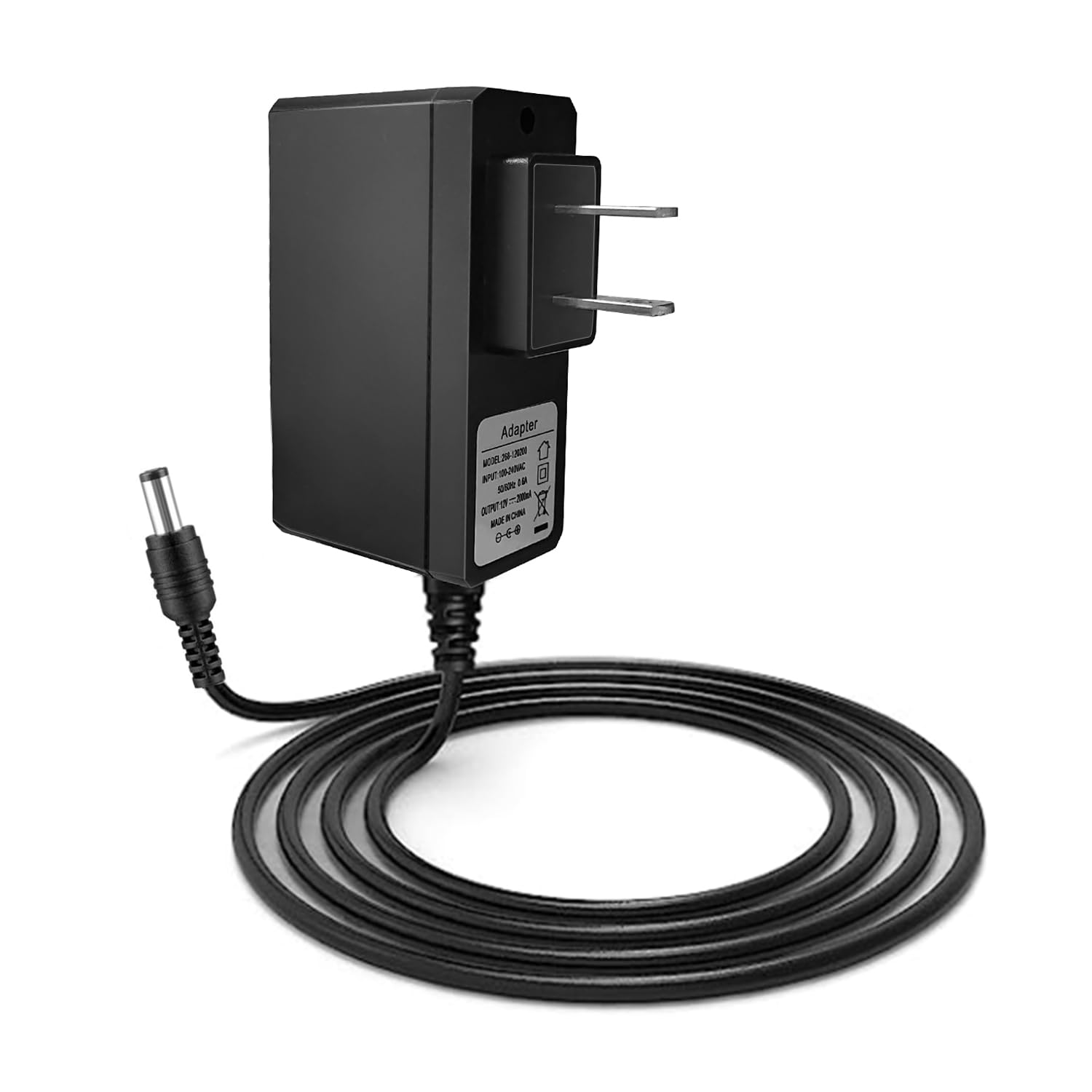 12V DC 2A Power Adapter with 2.1mm x 5.5mm Plug - 100-240V AC to 12V DC Converter - Universal Power Supply for LED Strip Lights, CCTV Cameras, Routers & Electronics - Perfect for Home, Office & DIY Projects