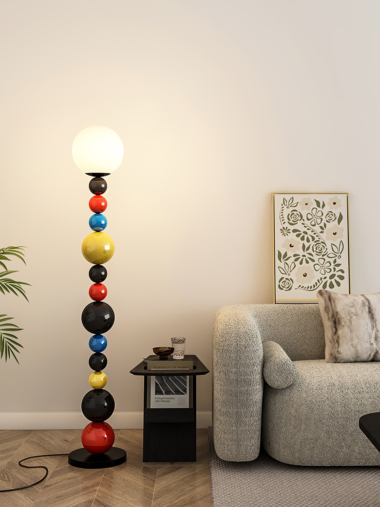 Vibrant Round Ball LED Floor Lamp - Modern Home Decor Lighting for Living Room, Bedroom & Office - Perfect for Ambient & Accent Lighting