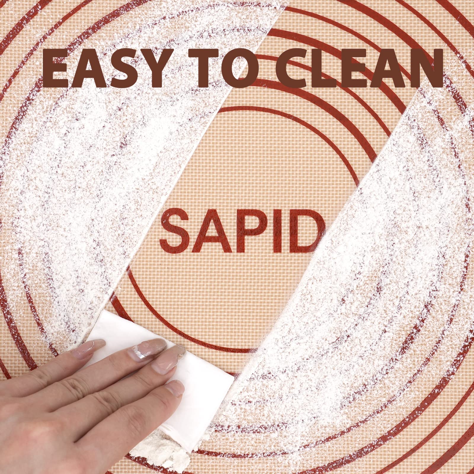 Extra Thick Non-Slip Silicone Baking Mat with Measurements - 16