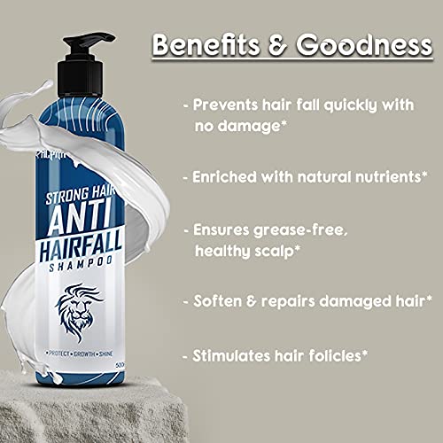 Best Anti Hair Fall Shampoo for Women & Men - Natural Hair Loss Treatment for Thicker, Stronger Hair - Daily Use for Healthy Scalp & Hair Growth