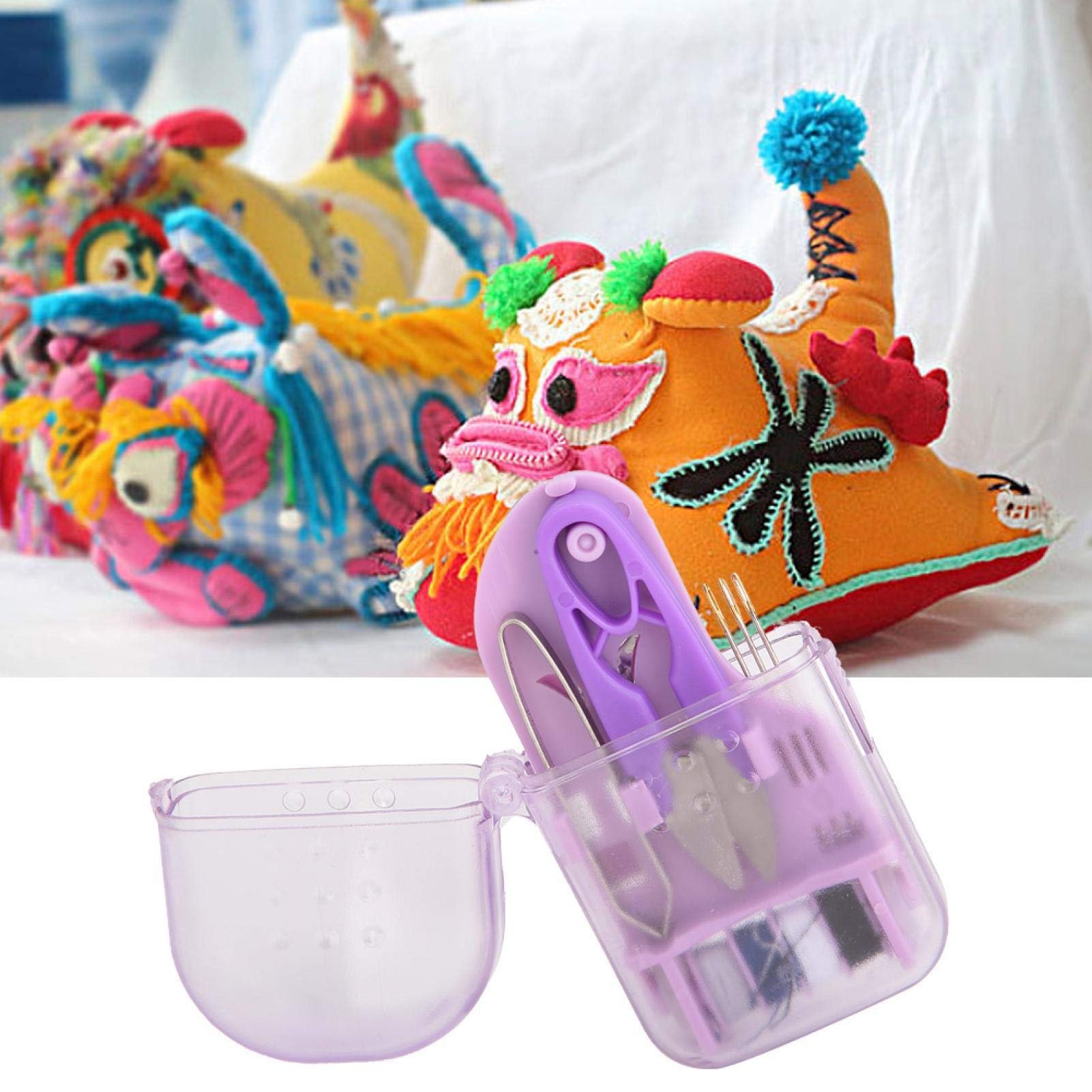 **Mini Sewing Kit with Needle, Thread & Scissors - Portable Travel Sewing Box, Thread Organizer for Home, Office & Emergency Repairs (Purple) - Perfect for Travel, Camping & Quick Clothing Fixes**