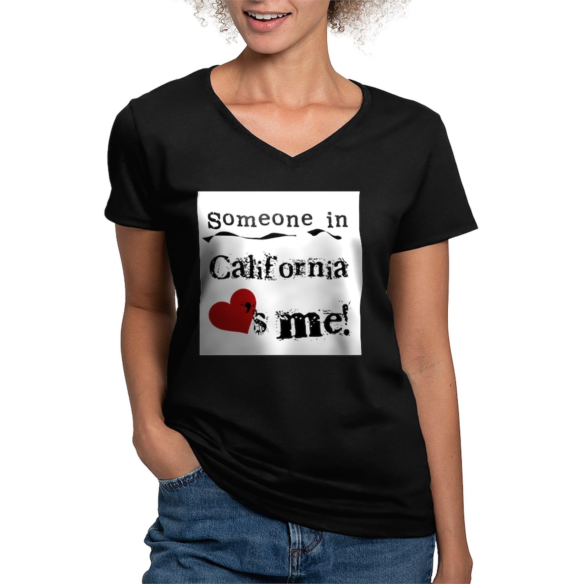 California Love Women's Cotton V-Neck T-Shirt | Soft Casual Tee for Everyday Wear | Perfect for Beach Outings, Travel & California Pride