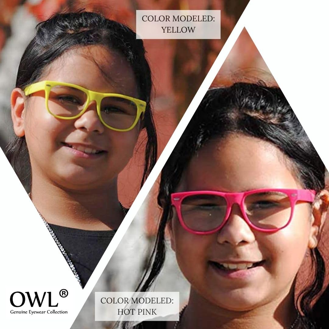 OWL 3-Pack Blue Light Blocking Glasses for Kids - Anti Blue Ray Gaming & Computer Glasses, Non-Prescription with Tester - Perfect for Online Classes, Gaming & Screen Time Protection