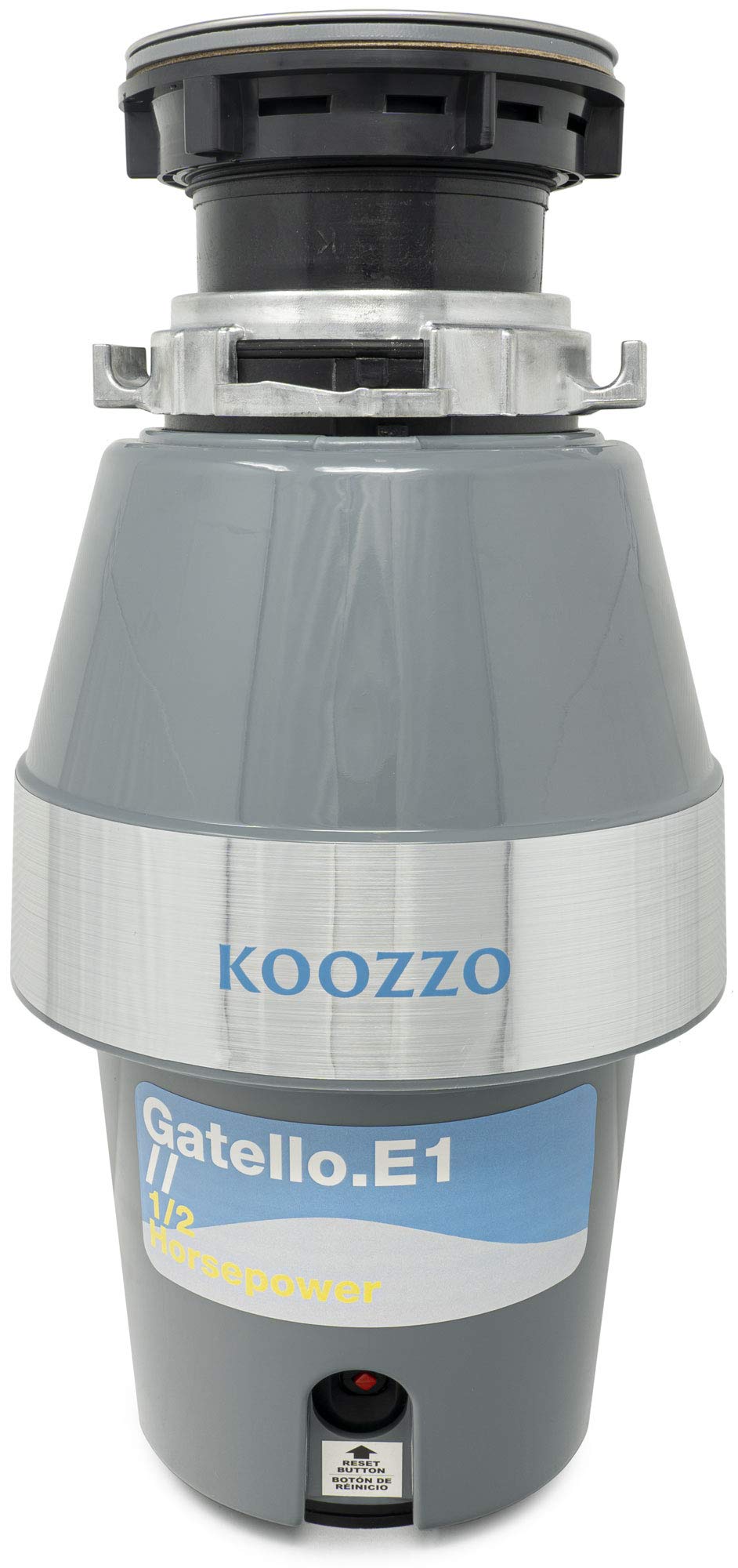 Koozzo 1/2 HP High-Torque Continuous Feed Garbage Disposal with Power Cord - Perfect for Kitchen Sink Waste Disposal & Food Scrap Recycling