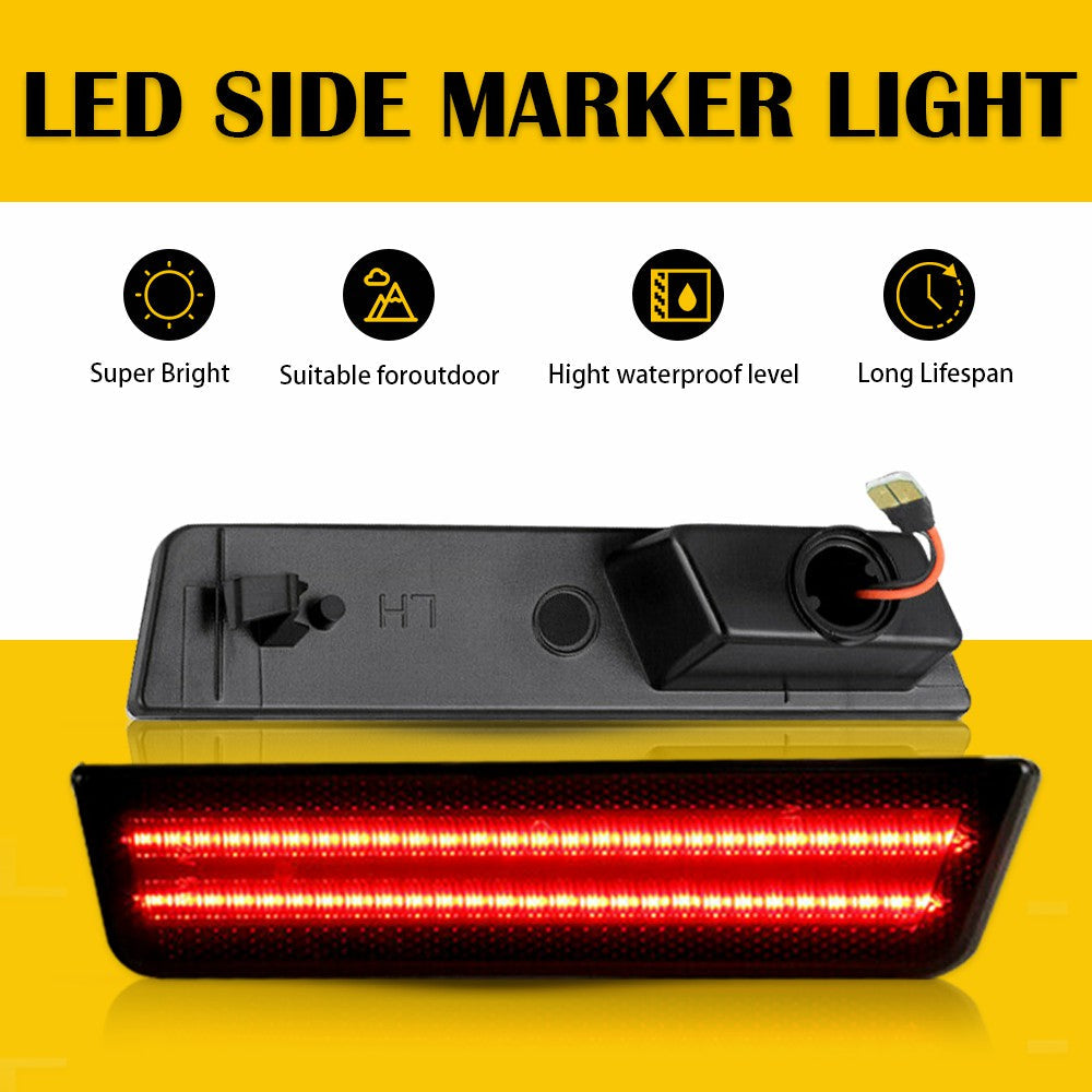 2008-2014 Dodge Challenger & 2011-2014 Charger LED Side Marker Lights - Front & Rear Red/Yellow Replacement - Enhance Visibility & Style for Night Driving & Car Shows