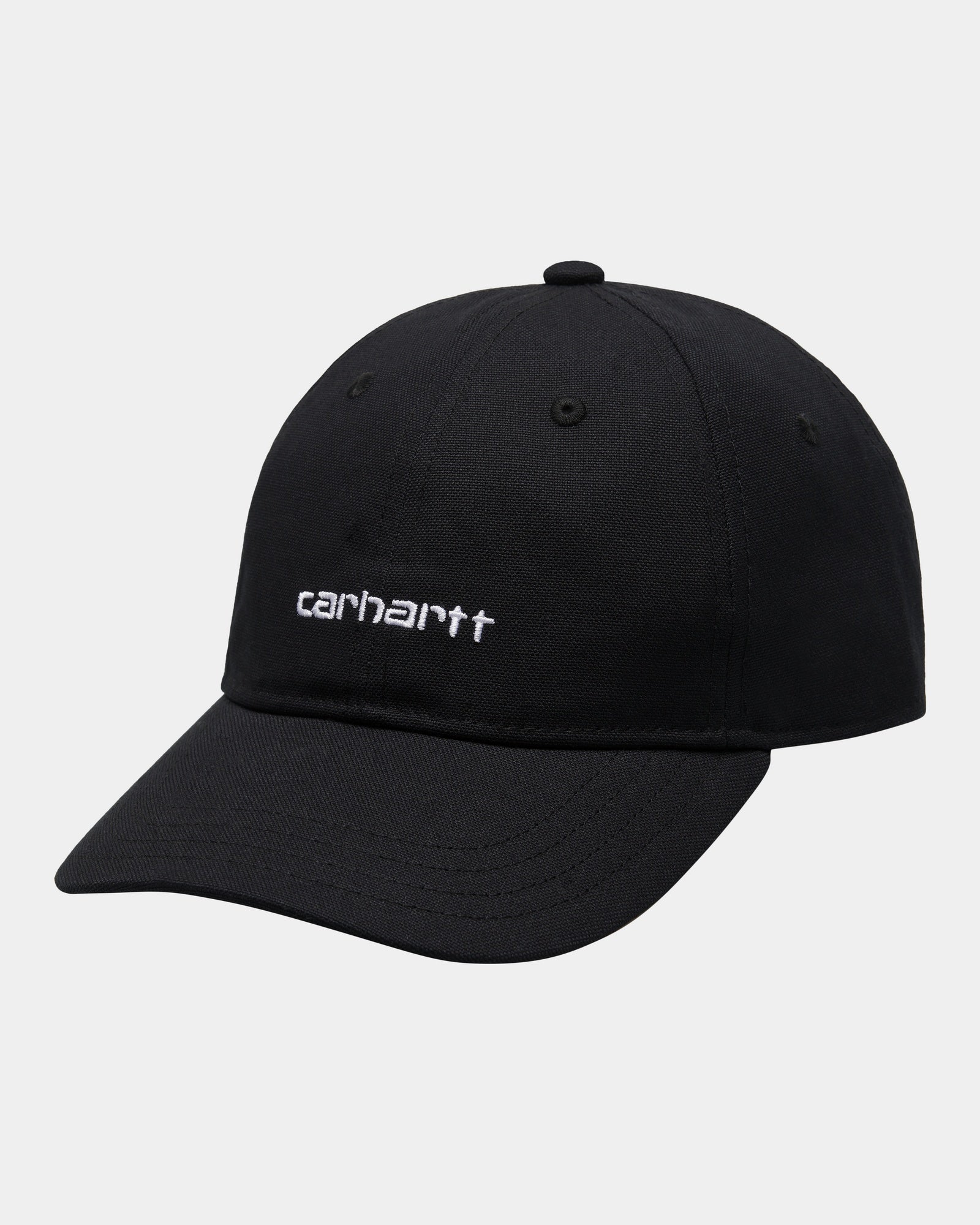 Canvas Script Cap - Adjustable Black & White Baseball Hat for Men & Women - Perfect for Outdoor Sports, Casual Wear & Fashion Accessories