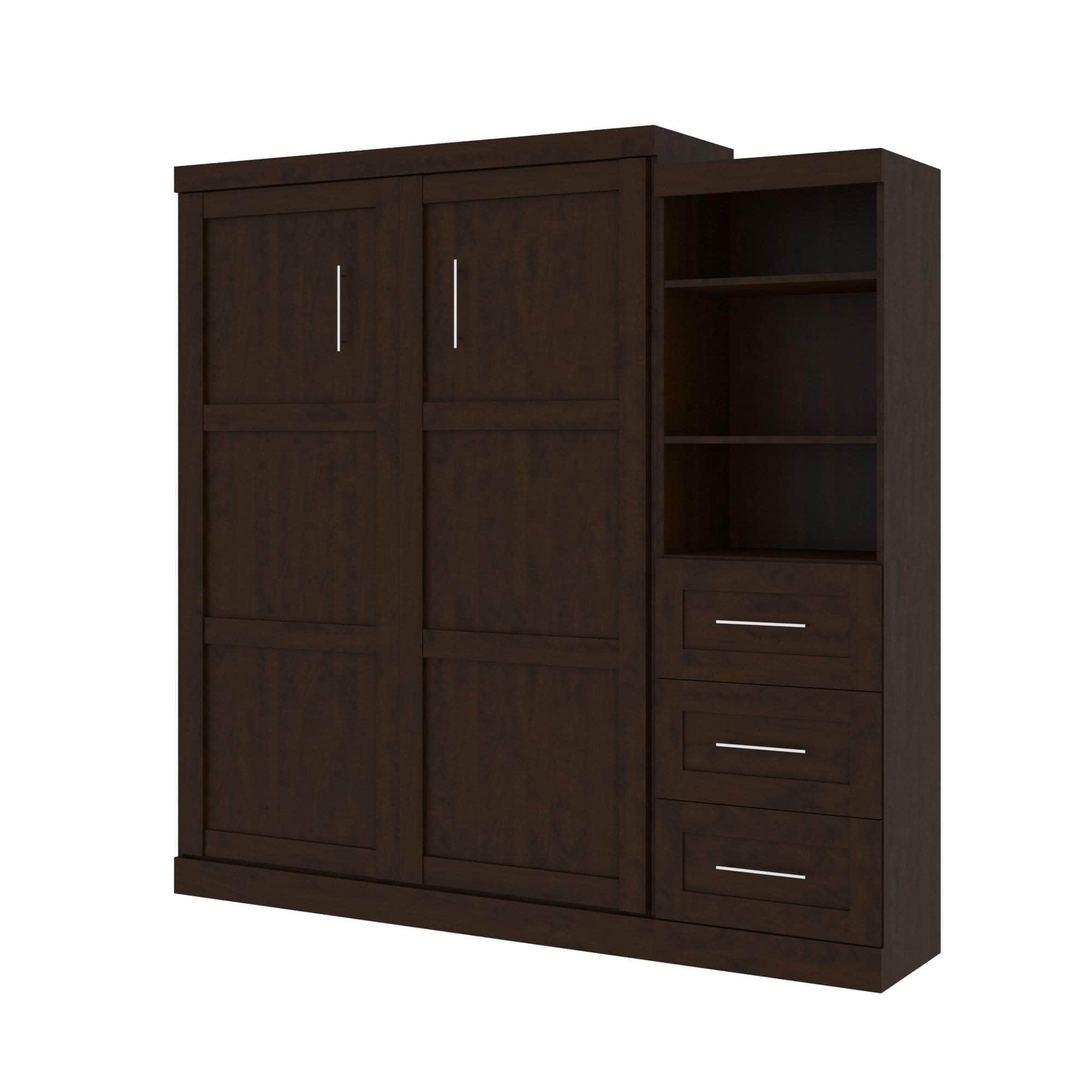 Queen Murphy Wall Bed with Storage Drawers - Space-Saving Foldable Bed for Small Rooms, Apartments & Guest Rooms (90