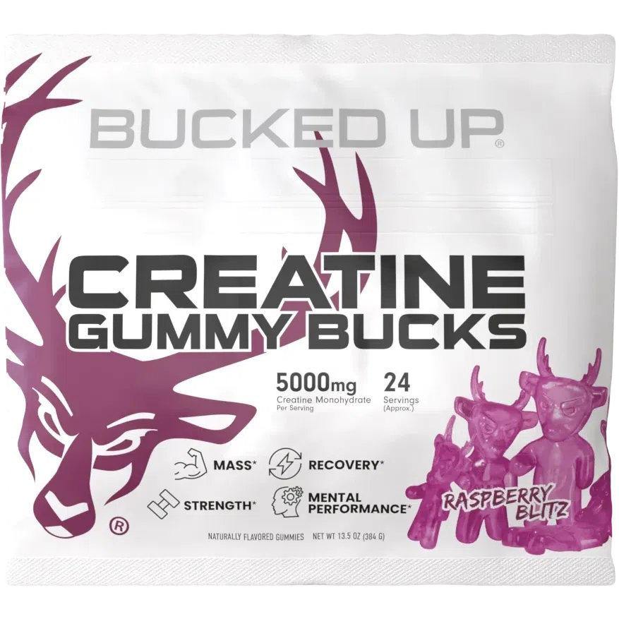 Bucked Up Creatine Gummy Bucks - Delicious Pre-Workout Supplement for Muscle Growth & Recovery - Perfect for Gym, Fitness & Bodybuilding Training