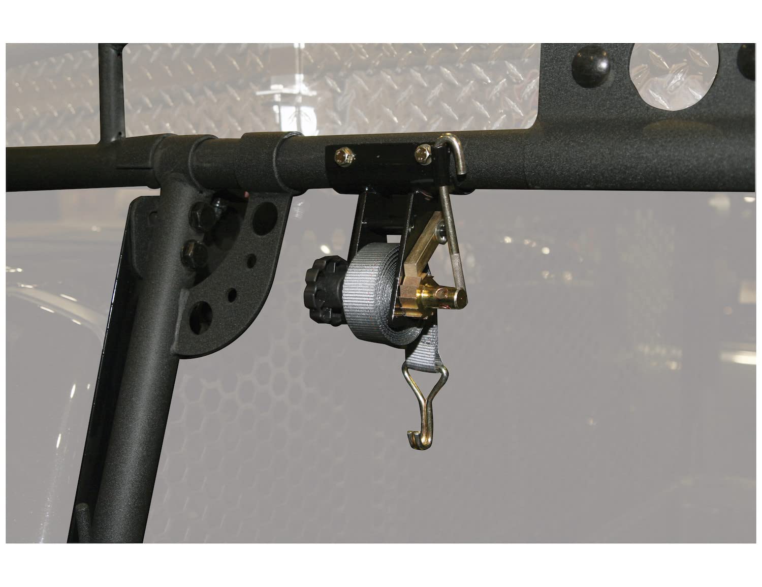 Buyers Products 5480007 Round Tube Ladder Rack Ratchet Straps - 2 Pack (7ft x 1.5 Inch) with Double J Hook - Heavy Duty Truck Ladder Rack Accessories for Pickup Trucks & Contractor Vehicles - Secure Ladders, Pipes & Construction Equipment