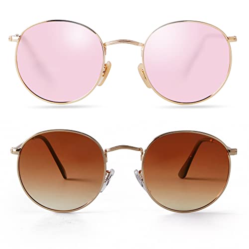 Gold/Pink Mirrored+gold/Gradient Brown