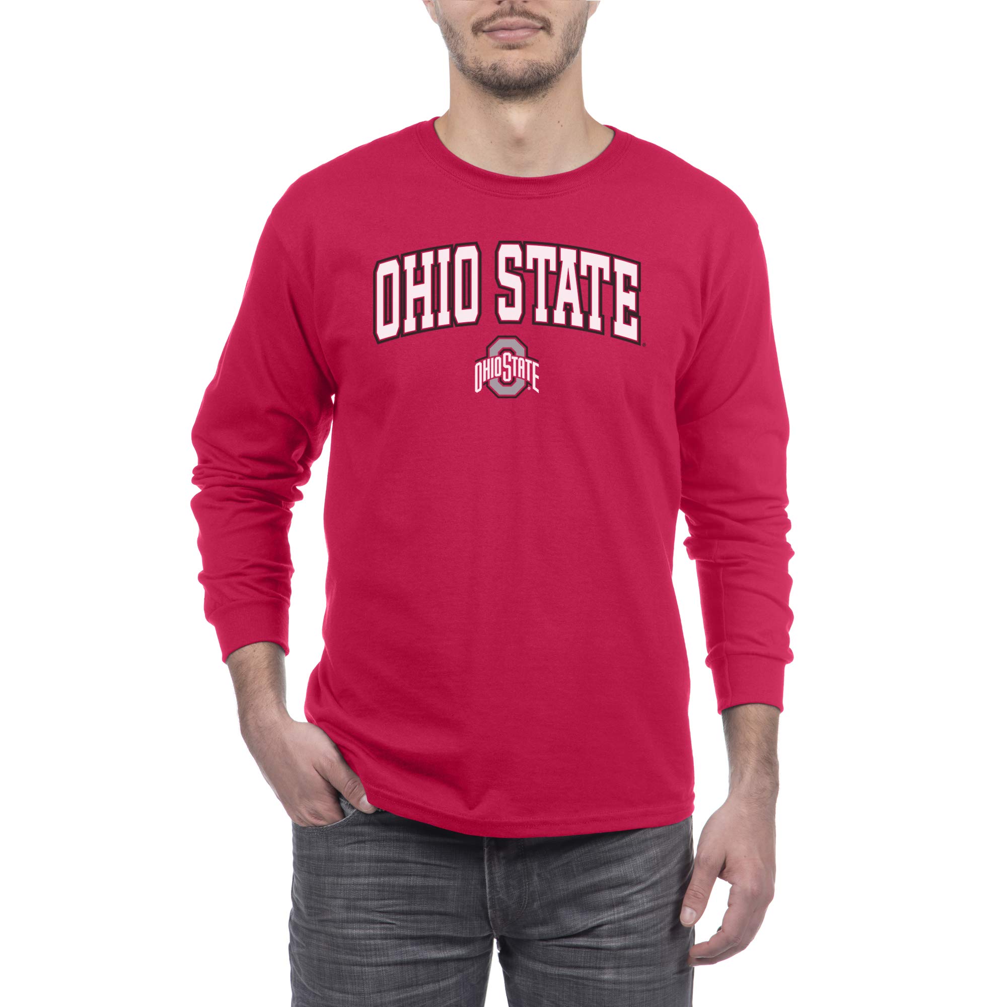 Elite Fan Shop Men's Arch Long Sleeve T-Shirt - Comfortable Cotton Crewneck Top for Casual Wear, Workout & Everyday Use
