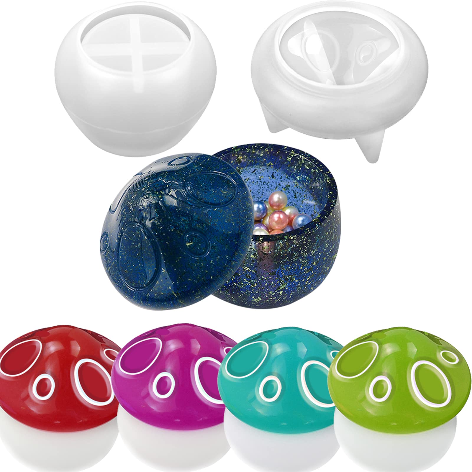 Premium Silicone Mushroom Jar Molds for Epoxy Resin - DIY Resin Storage Containers with Lids, Candle Holders & Trinket Boxes - Perfect for Handmade Gifts, Home Decor, and Crafting Projects