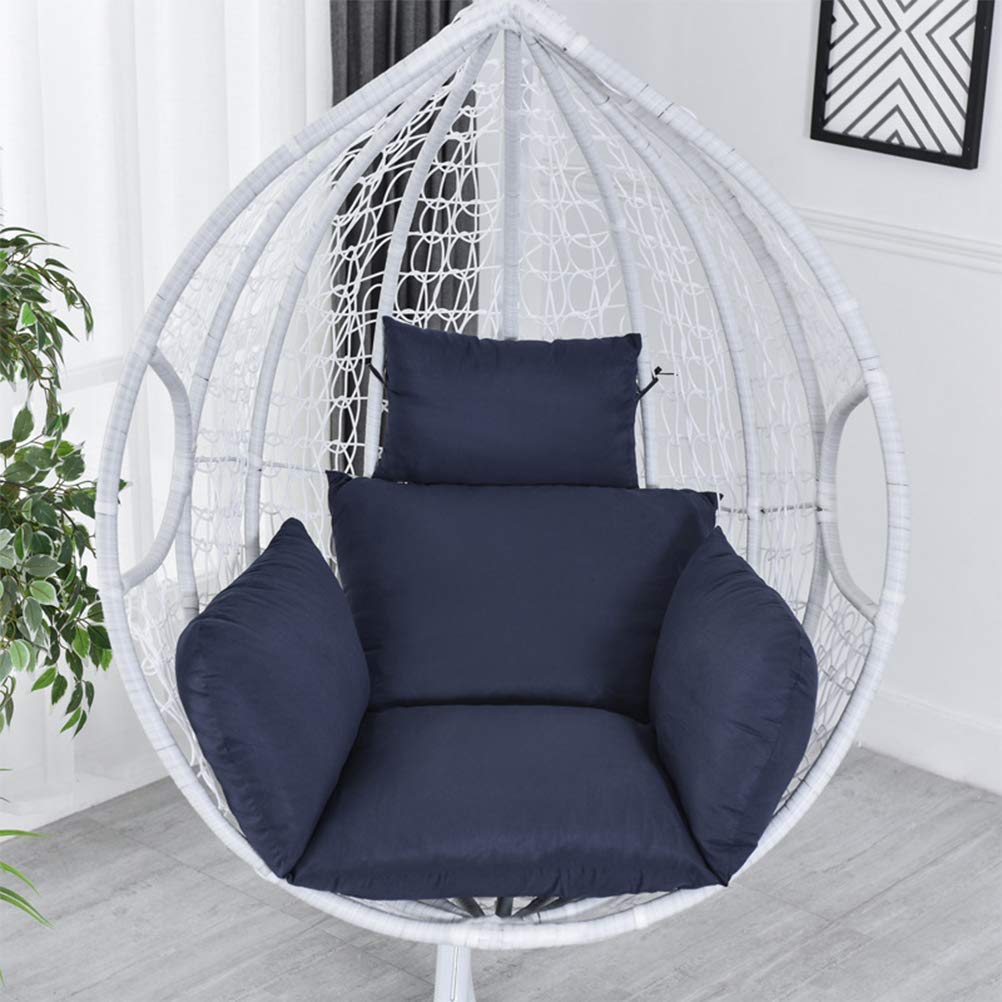 CaCaCook Egg Hammock Chair Cushion - Thick Swing Seat Cushion with Pillow for Indoor/Outdoor Hanging Basket Chairs - Perfect for Patio, Garden, Yard & Porch Relaxation - Cushion Only (No Chair Included)