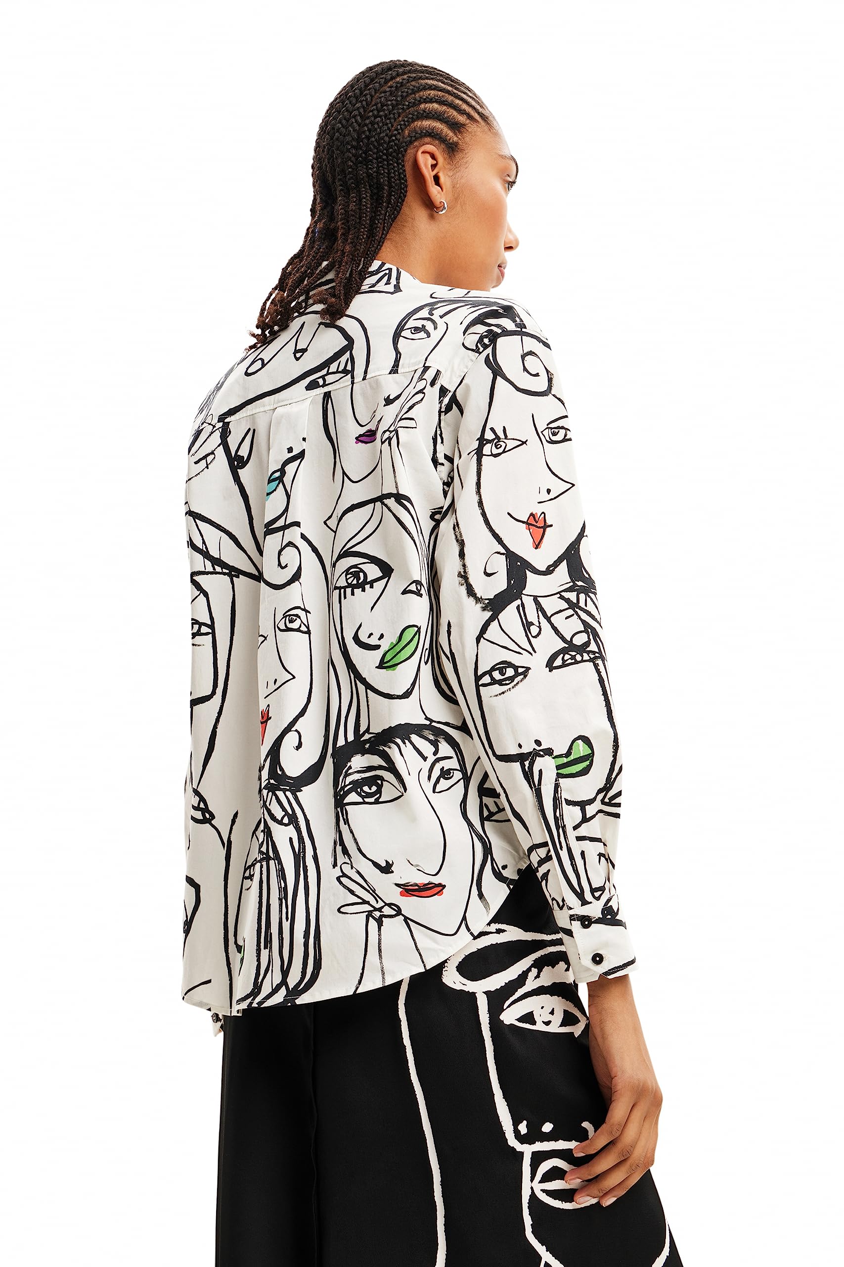 Desigual Women's Arty Faces Graphic T-Shirt - Stylish Casual Top for Women | Perfect for Everyday Wear, Weekend Outfits & Street Fashion