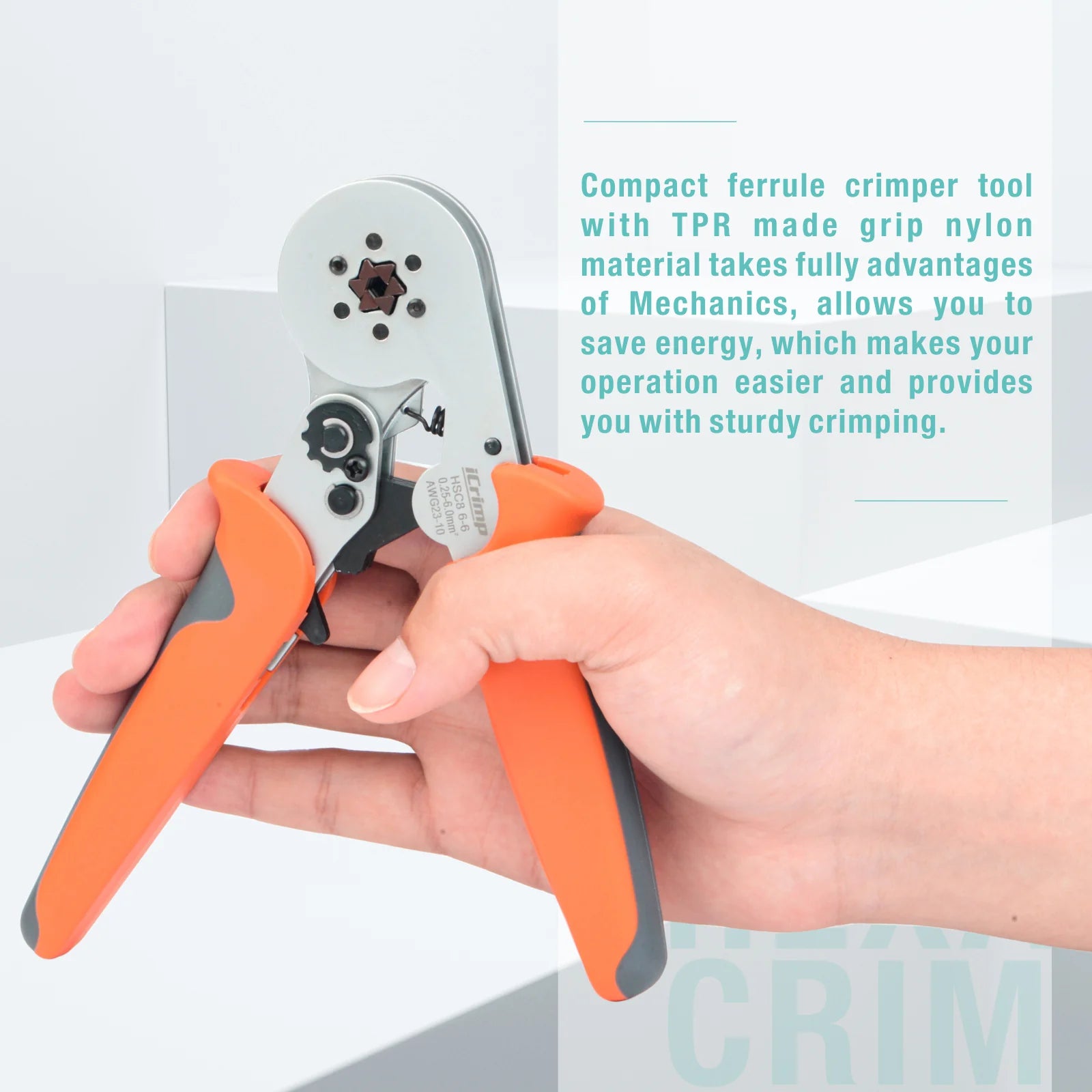 HSC8 6 6 Self-Adjusting Ferrule Crimper Tool for AWG23-10 Bootlace Ferrules - Perfect for Electrical Wiring, DIY Projects, and Professional Installations