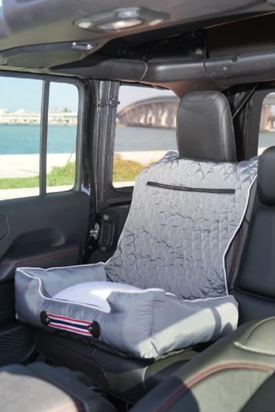 Pet2Go Grey Car Seat Cover for Dogs - Durable & Waterproof for Travel