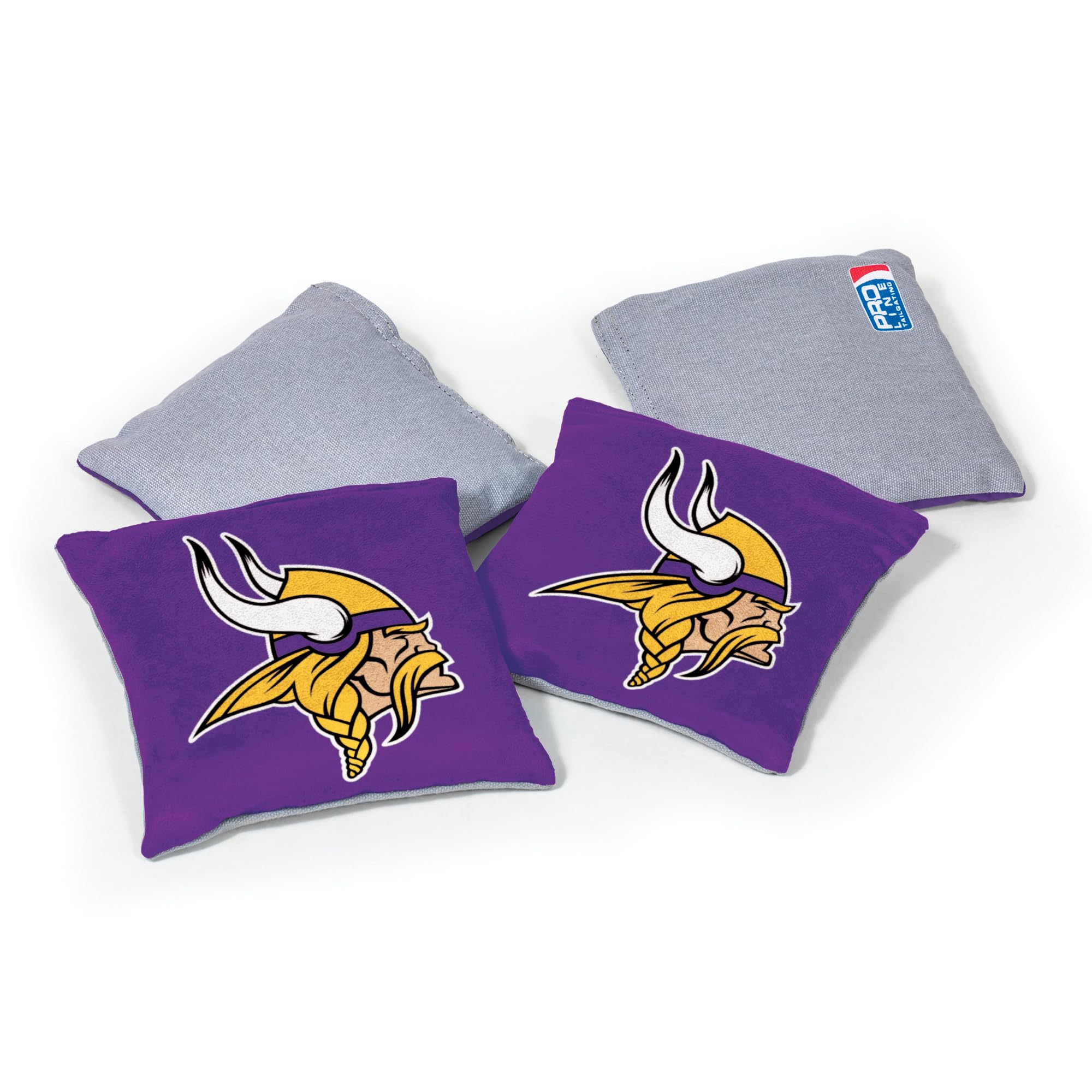 Premium NFL Minnesota Vikings Dual-Sided Cornhole Bean Bags 4-Pack by Wild Sports - Perfect for Tailgating, Backyard Games & Sports Themed Parties