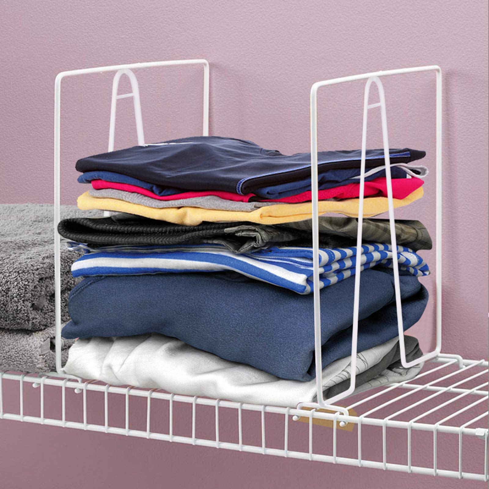 Kosiehouse Shelf Divider for Wire Shelving - Heavy Duty Wire Closet Organizer, Storage Separator for Wardrobe & Clothes | Perfect for Closet Organization, Pantry Shelving & Retail Display