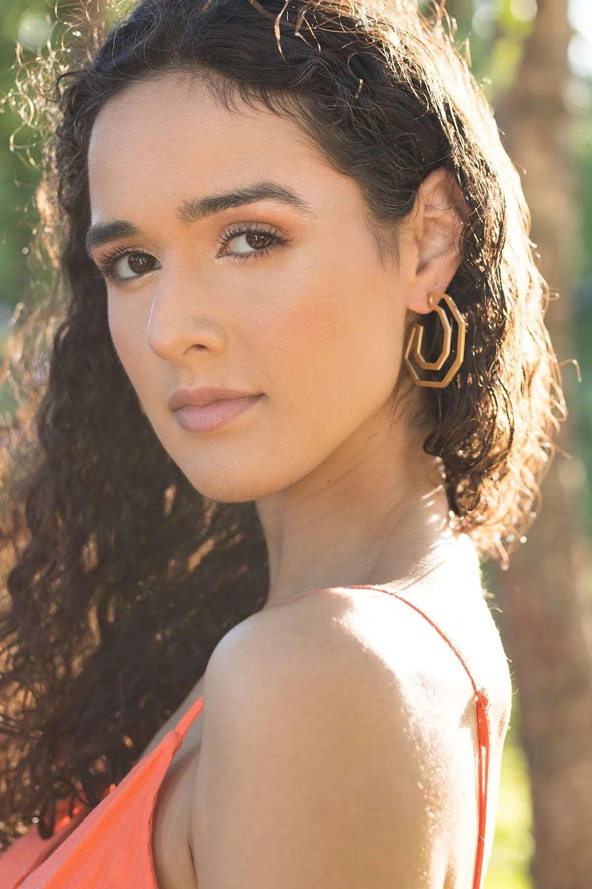 Angled Geometric Earrings for Women - Trendy Gold Hoop Earrings for Everyday Wear | Perfect for Office, Party & Casual Outfits