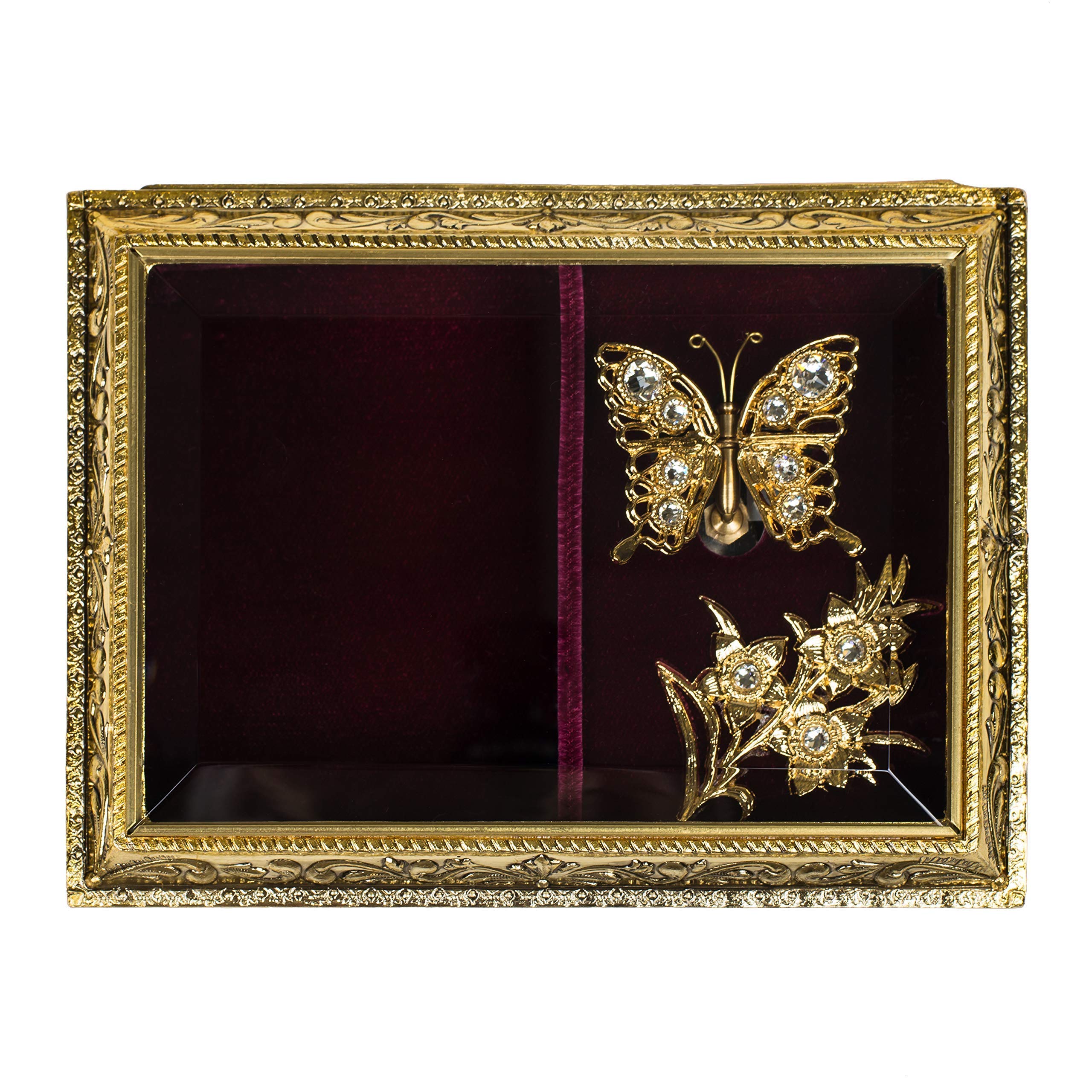 Swarovski Crystal Butterfly Music Jewelry Box - Clair De Lune Gift for Women