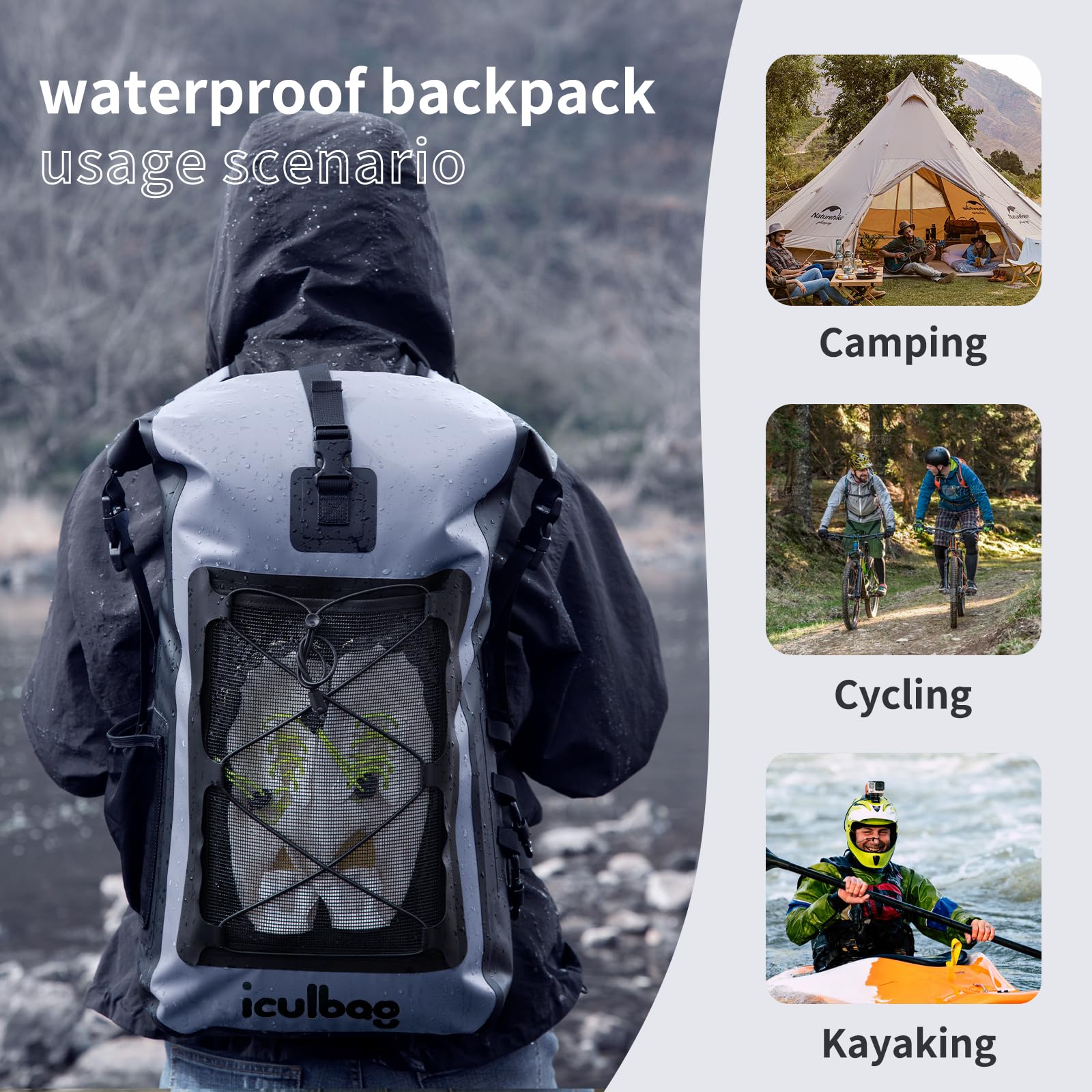Waterproof Dry Bag Backpack 30L/40L for Women & Men - Lightweight Travel Dry Sack for Kayaking, Boating, Beach, Camping & Outdoor Adventures