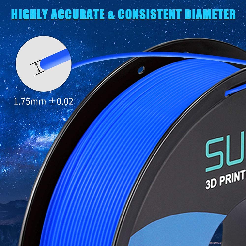 SUNLU PLA+ 3D Printer Filament 1.75mm 10KG Spool - High Precision +/-0.02mm for 3D Printing, 3D Pens & DIY Projects - 11x1KG Multi-Color Pack (10 Vibrant Colors) - Perfect for Home, School and Professional 3D Printing Projects