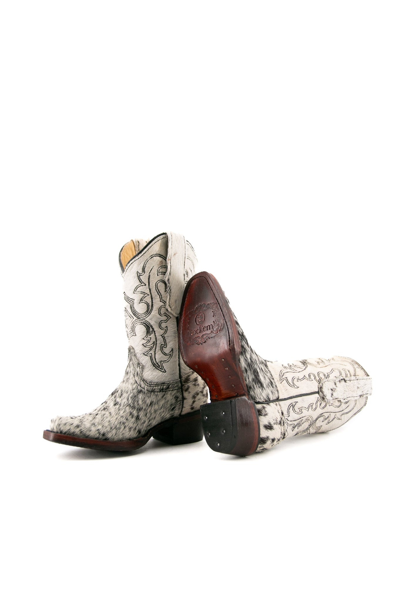 Little Katherine Genuine Cowhide Retro Cowgirl Boots for Women – Western Style Ankle Booties for Country Dancing, Rodeo & Fashion Outfits