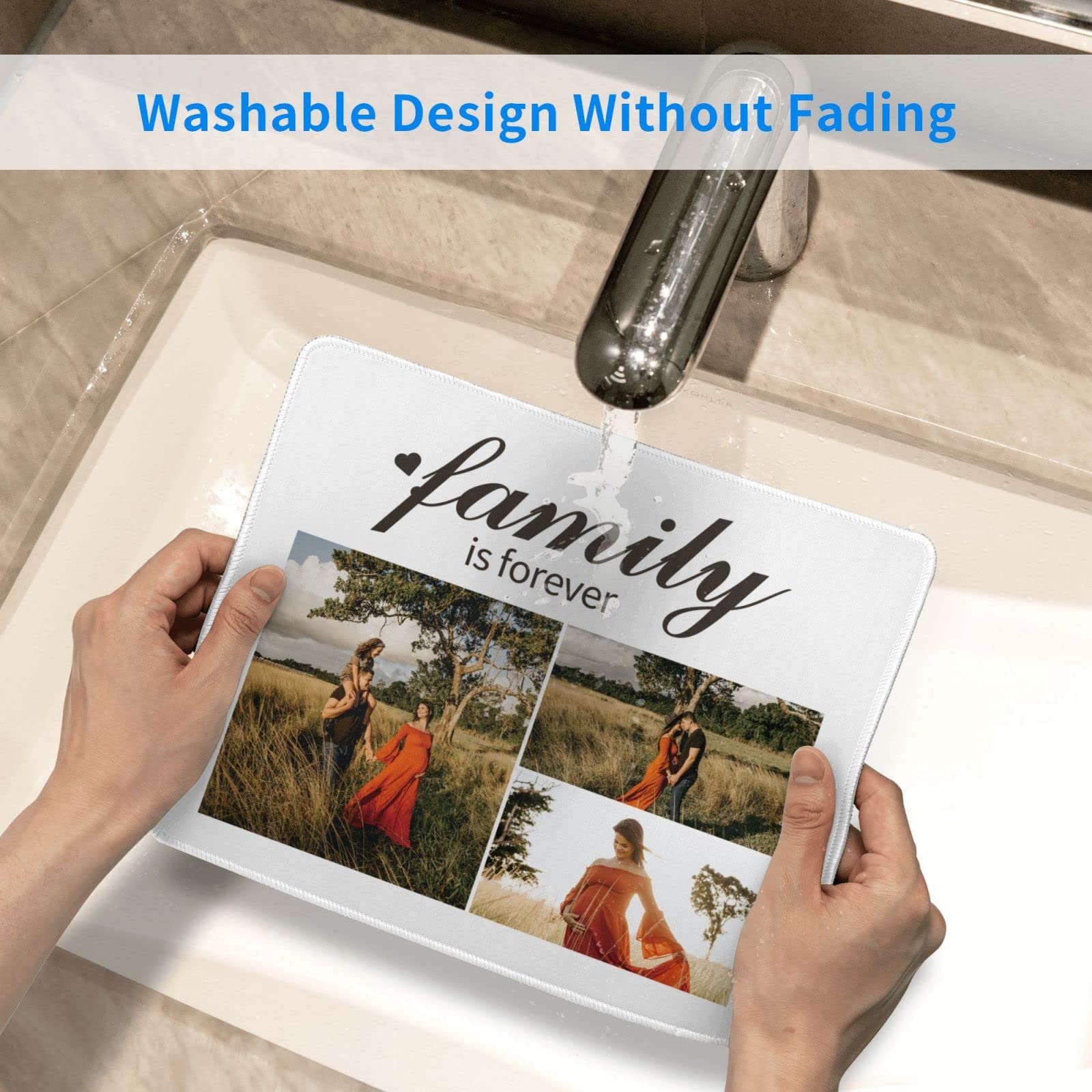 Custom Photo Mouse Pad 11.8x9.8 Inch - Personalized Collage Mouse Mat with Text/Image - Unique Gaming & Office Desk Accessory - Perfect Gift for Christmas, Valentine's Day, Birthday & Anniversary - Great for Work, Gaming & Home Office Use
