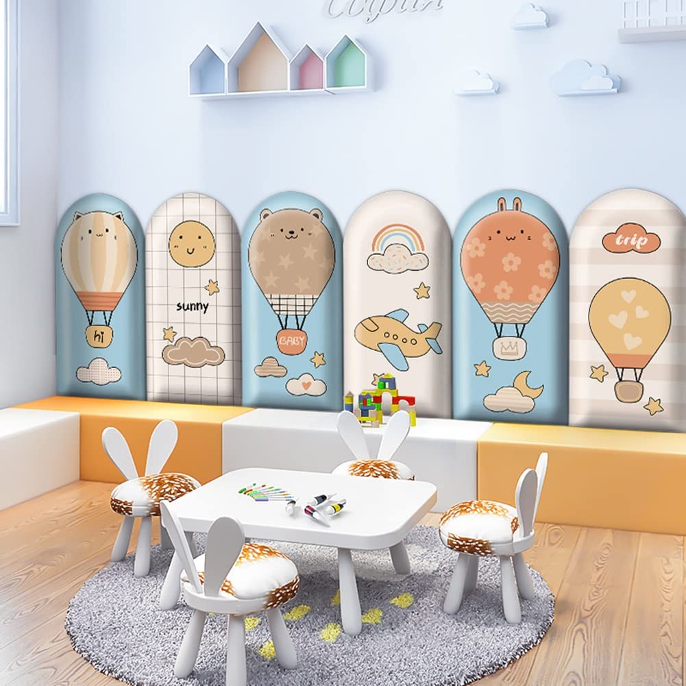LCYDMJ 3D Cartoon Wall Stickers - Soft Anti-Collision Self-Adhesive Wall Panels for Kids Room & Nursery, Thickened 3cm Decorative Wall Mats (Set of 6, Style6) - Perfect for Baby Proofing and Playroom Decor