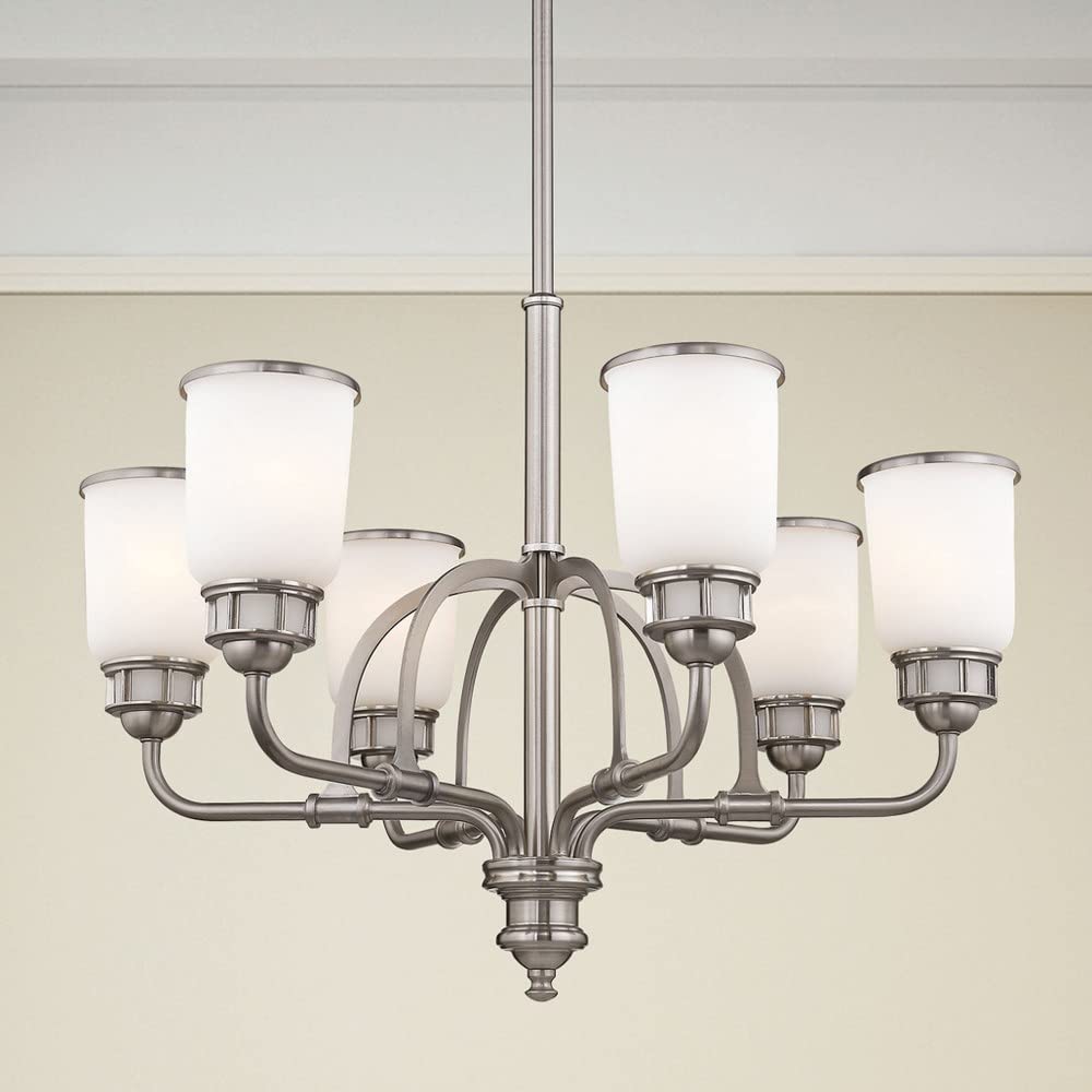 Livex Lighting 40026-04 6-Light Black Chandelier - Modern Crystal Ceiling Light Fixture for Dining Room, Bedroom & Living Room Decor