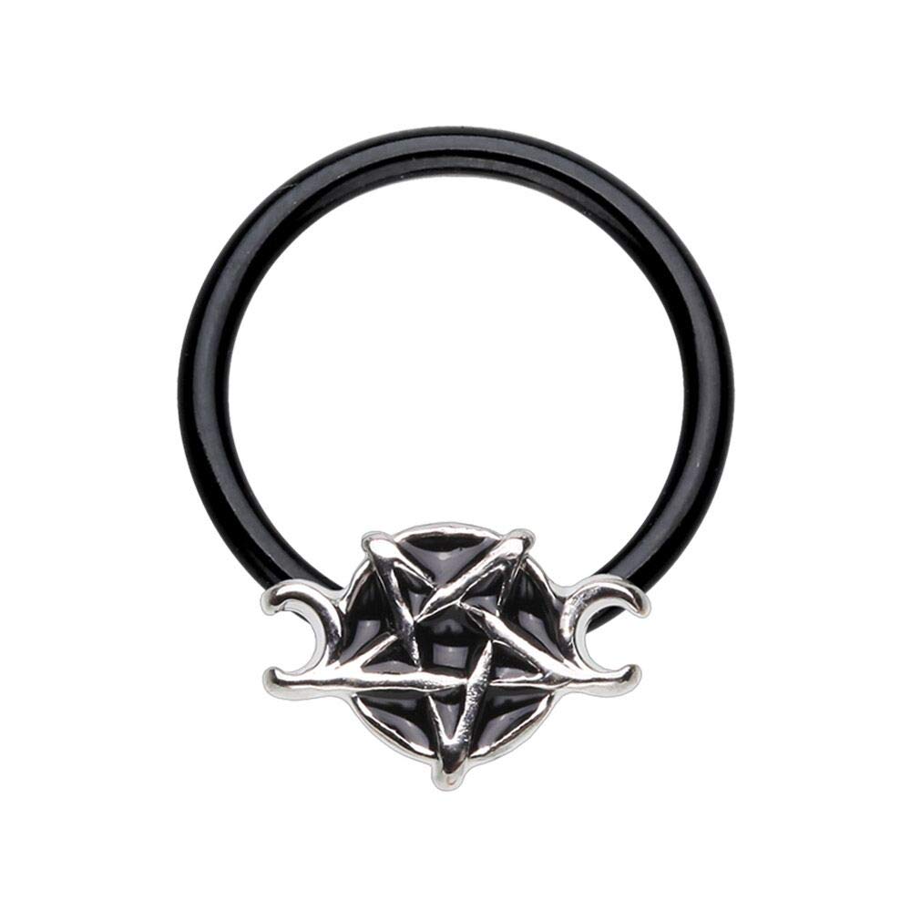 Wiccan Pentagram Steel Ring - Gothic Jewelry for Wicca & Pagan Rituals