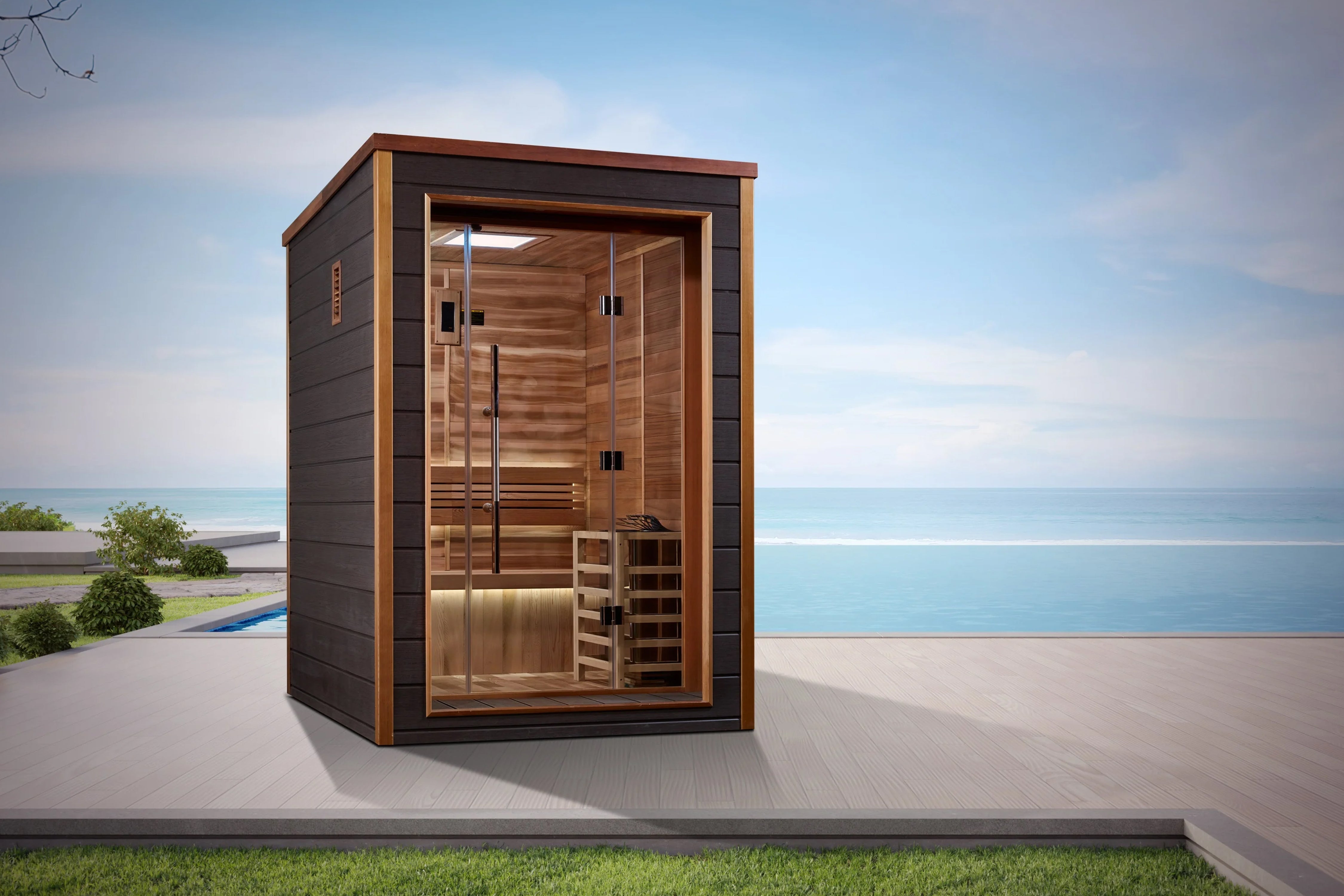 Golden Designs Narvik 2-Person Indoor/Outdoor Traditional Sauna - Wooden Home Spa for Relaxation & Detox - Perfect for Backyard, Patio or Basement Use (Summer Sale)