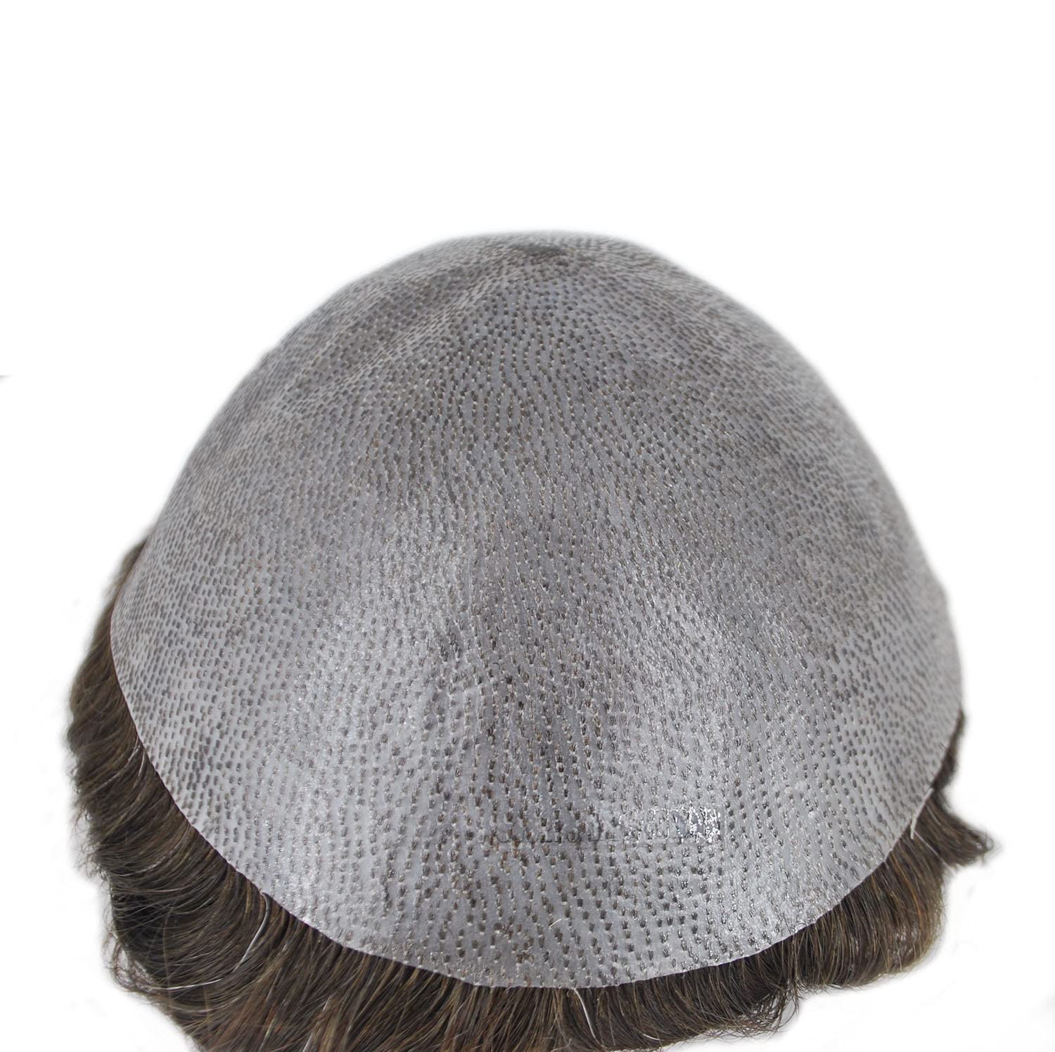 Natural Human Hair Toupee for Men - Mixed Gray & Dark Brown Thin Skin Base with Invisible Hairline (Color 210#-2# with 10% Gray) - Perfect for Daily Wear, Work & Special Occasions