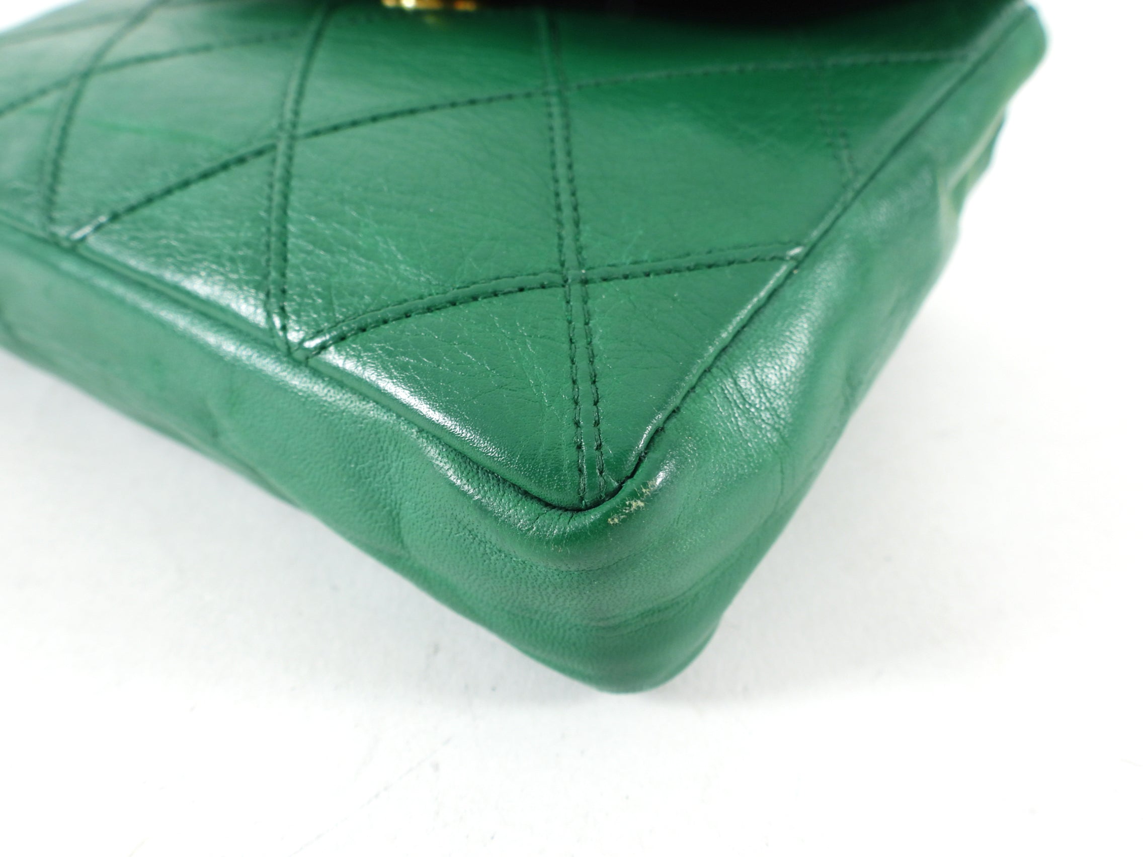 Vintage Chanel Green Waist Belt Bag from Early 1980s - 28-30 Inch Adjustable - Perfect for Retro Fashion & Evening Events