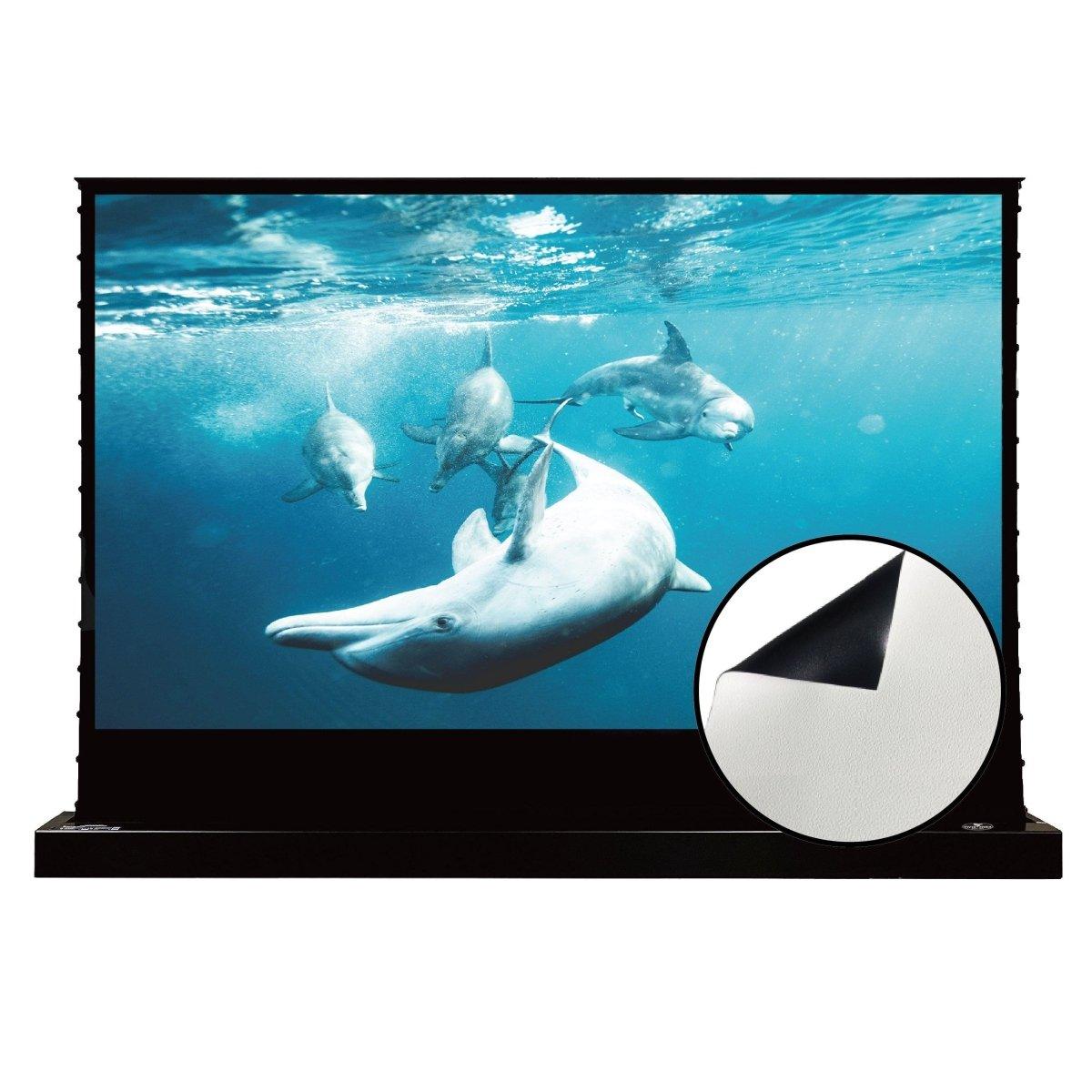 VIVIDSTORM S White Motorized Tension Floor Rising Projector Screen - Classic Version | Home Theater, Outdoor Movies & Office Presentations | Free Shipping from US Warehouse