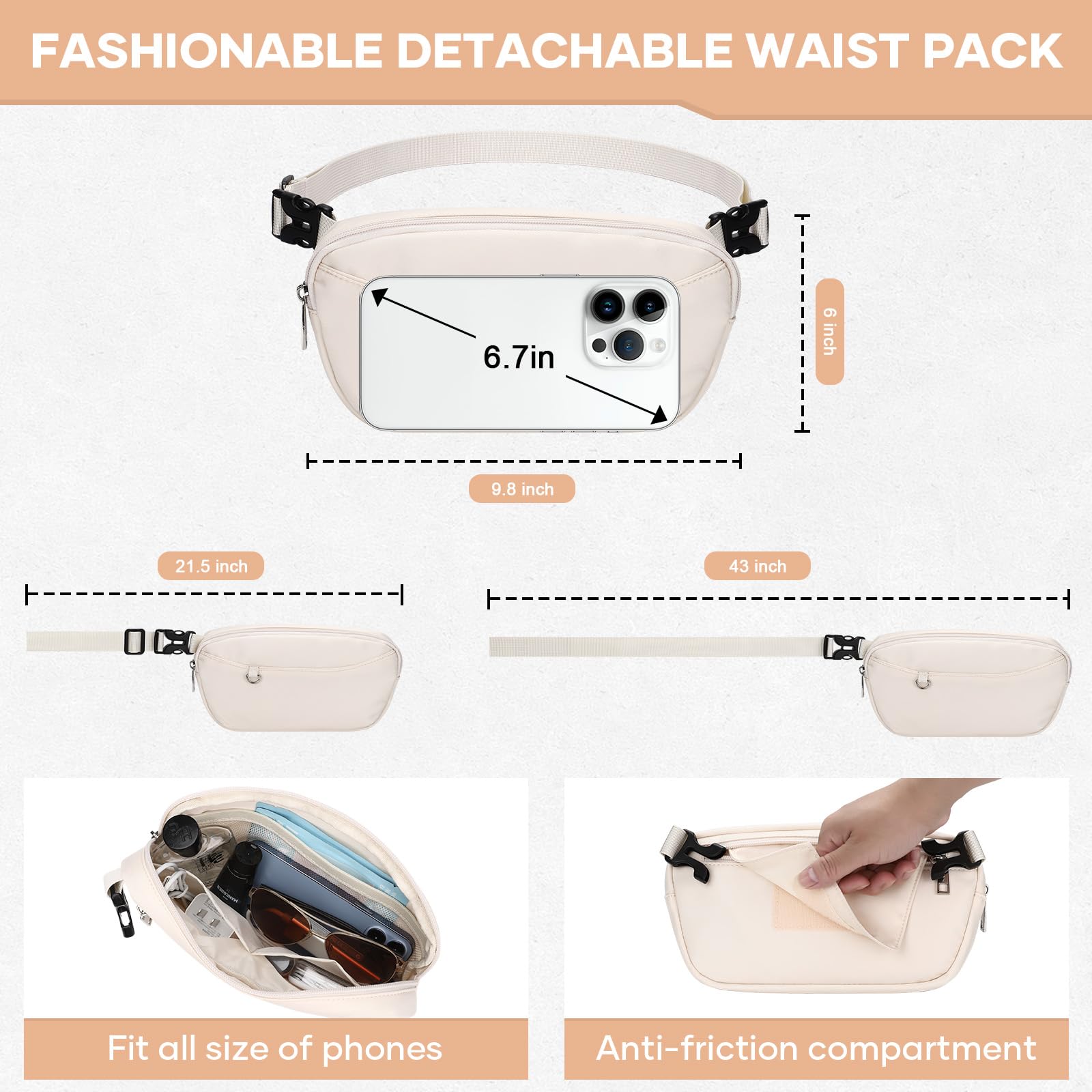 35L Maelstrom Waterproof Travel Backpack for Men & Women - Airplane Carry On with Belt Bag & Shoe Compartment - Fits 17 Inch Laptop (Beige, Large) - Perfect for Business Trips, Hiking & Weekend Getaways