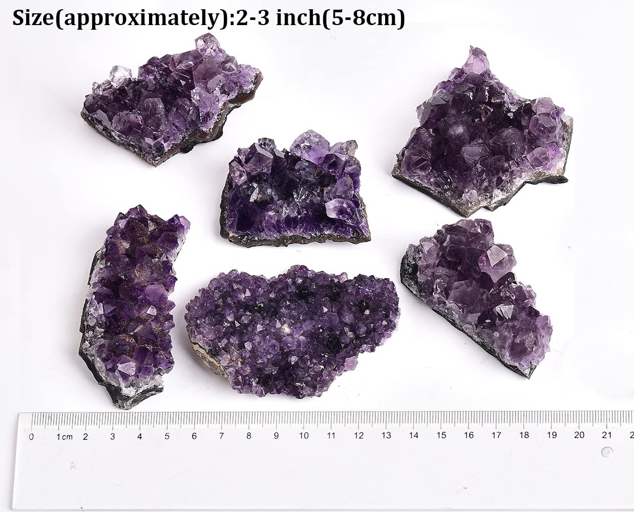 Natural Raw Amethyst Geode Clusters - 2.2 Lbs Purple Healing Crystal Stones for Meditation, Witchcraft & Home Decor (2-3 Inch) - JIC Gem Specimen for Spiritual Healing & Positive Energy