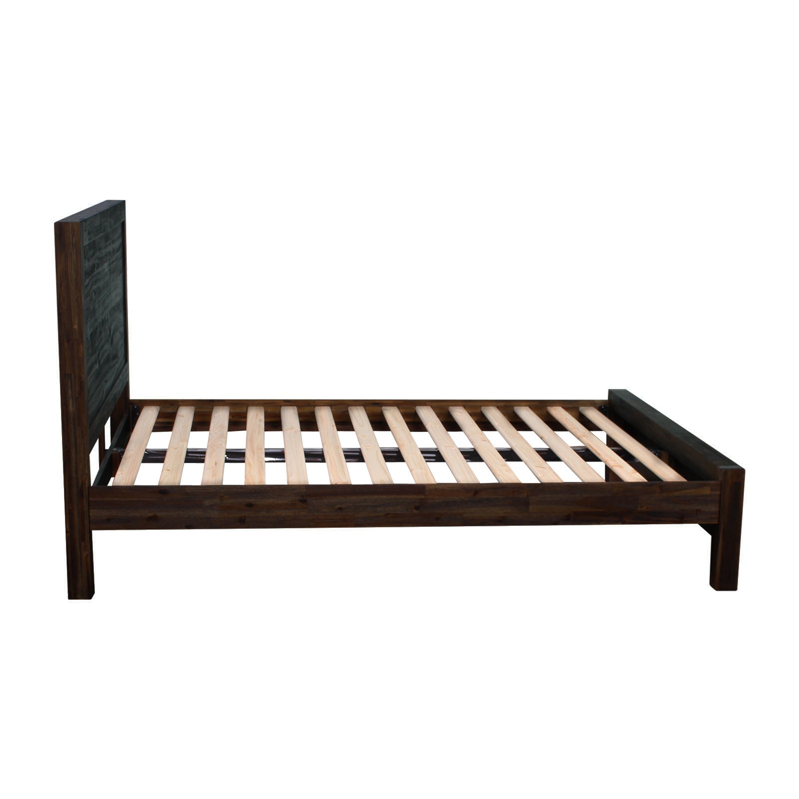 Luxe Nowra Queen Size Solid Wood Acacia Bed Frame in Chocolate - Modern & Durable Bedroom Furniture for Home Decor & Relaxation