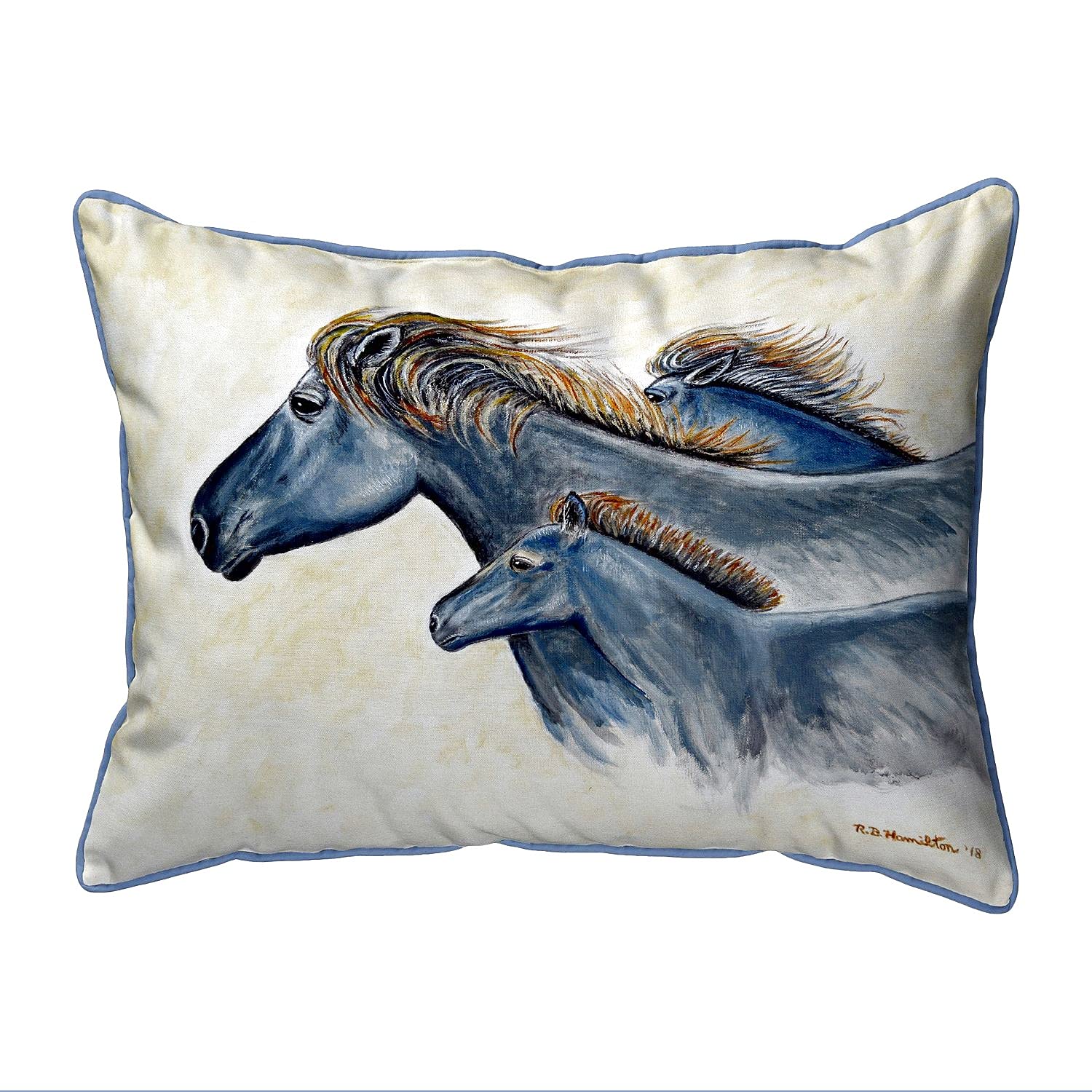 Betsy Drake HJ1019 Decorative Throw Pillow 16x20 Inches - Soft Multi-Color Cushion for Sofa, Bed, Living Room & Home Decor