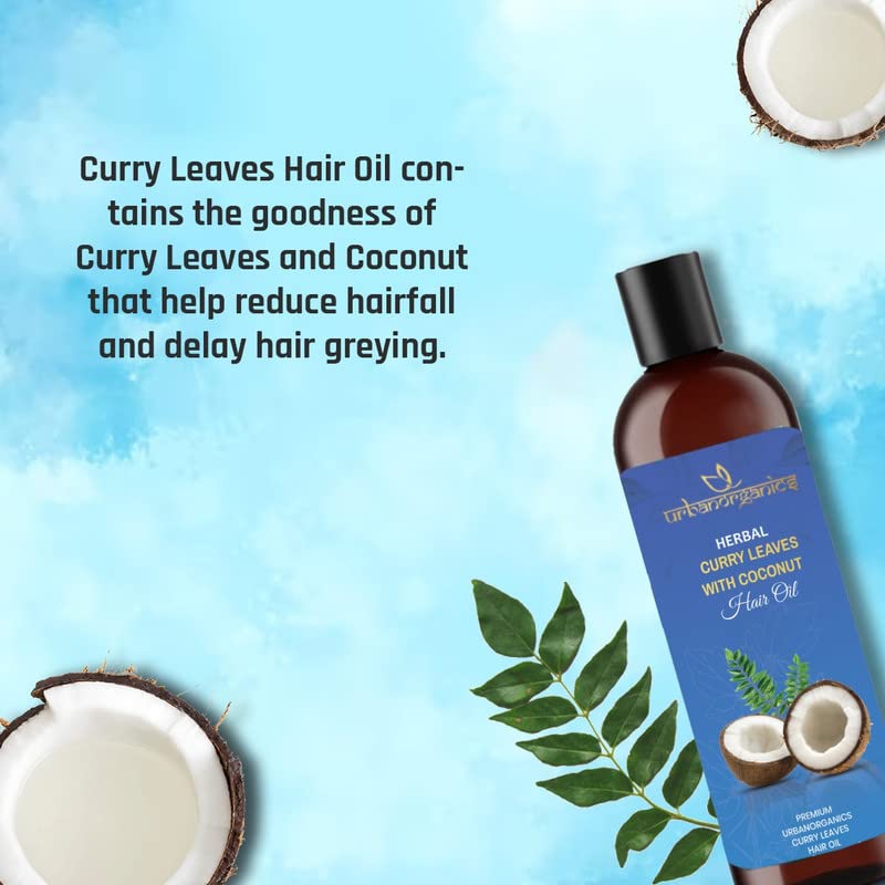 Ayurvedic Curry Leaves Coconut Hair Oil with Vitamin E - 100ml for All Hair Types | Natural Hair Growth Treatment for Dry, Damaged & Frizzy Hair | Daily Nourishment & Scalp Care
