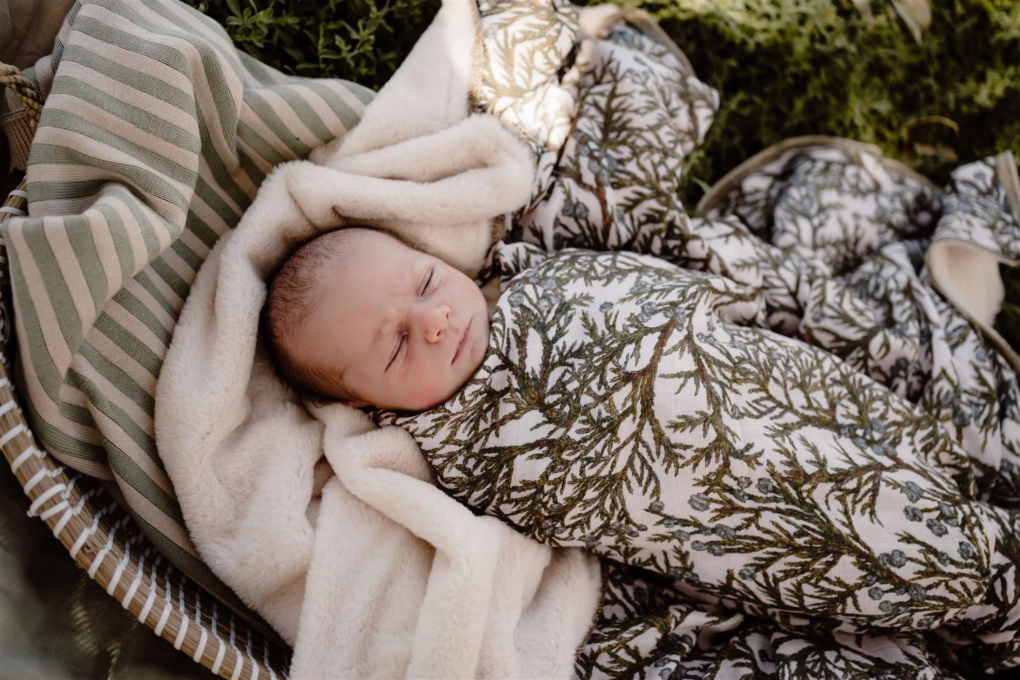 Organic Muslin Swaddle Blanket for Babies - Soft & Breathable Pop Ya Tot Juniper Design - Perfect for Swaddling, Nursing Cover & Stroller Blanket