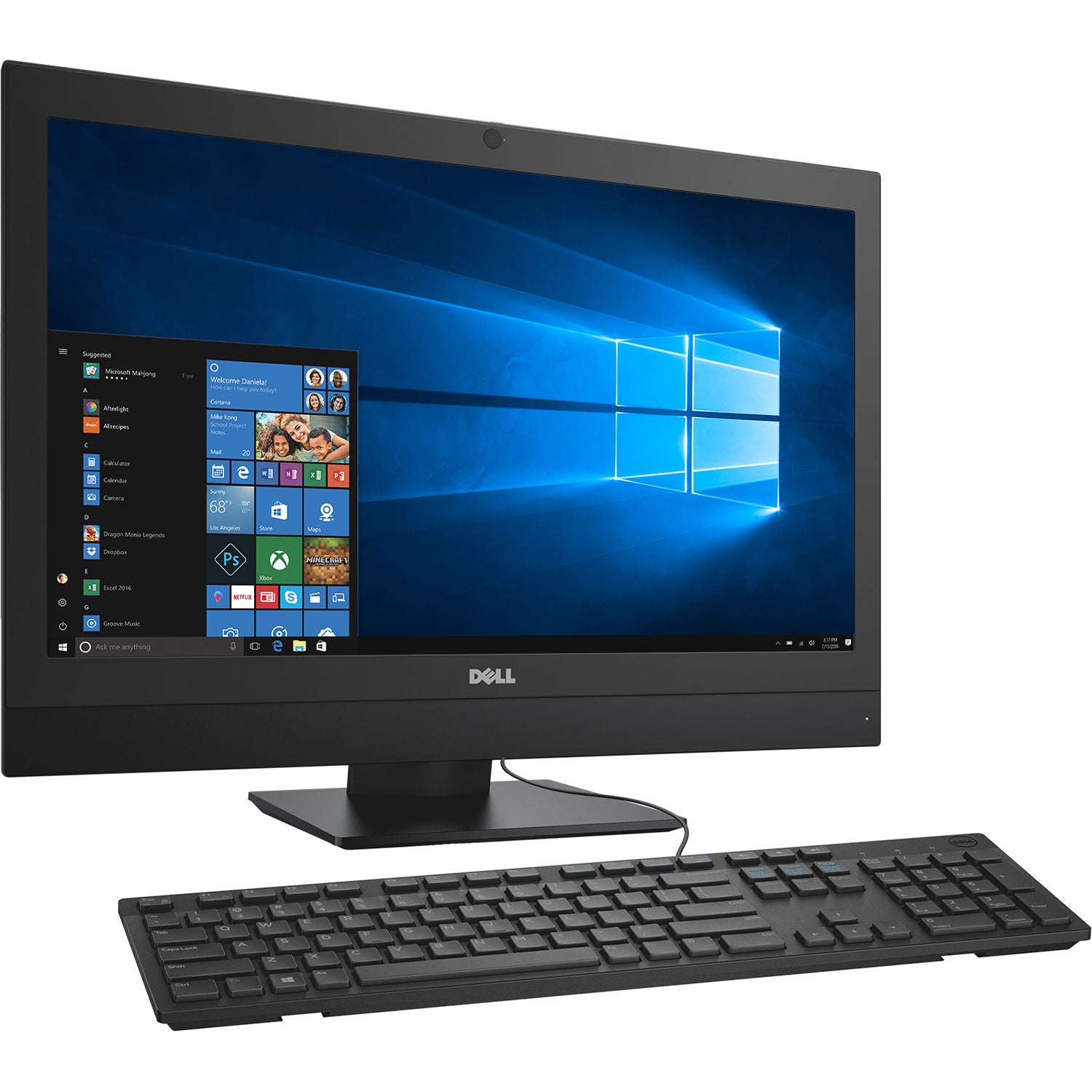 Dell OptiPlex 7450 24-inch All-in-One Desktop Computer - Intel Core i5-7500 3.4GHz, 16GB RAM, 256GB SSD, Windows 10 Pro with Keyboard & Mouse - Perfect for Home Office, Business & Productivity Tasks