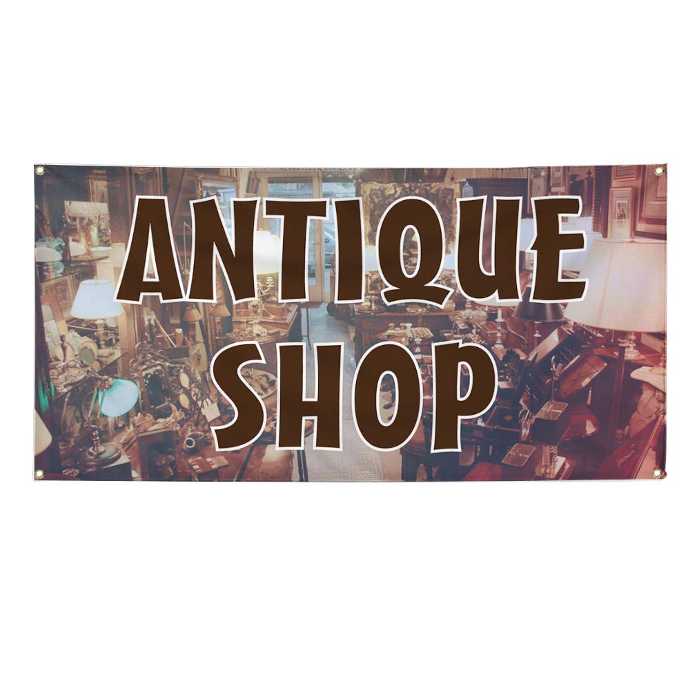Custom Vinyl Banner 48x96 Inches - Weatherproof Outdoor Advertising Sign with 8 Grommets for Antique Shops, Businesses & Industrial Yard Use | Durable Printing for Retail, Events & Commercial Displays