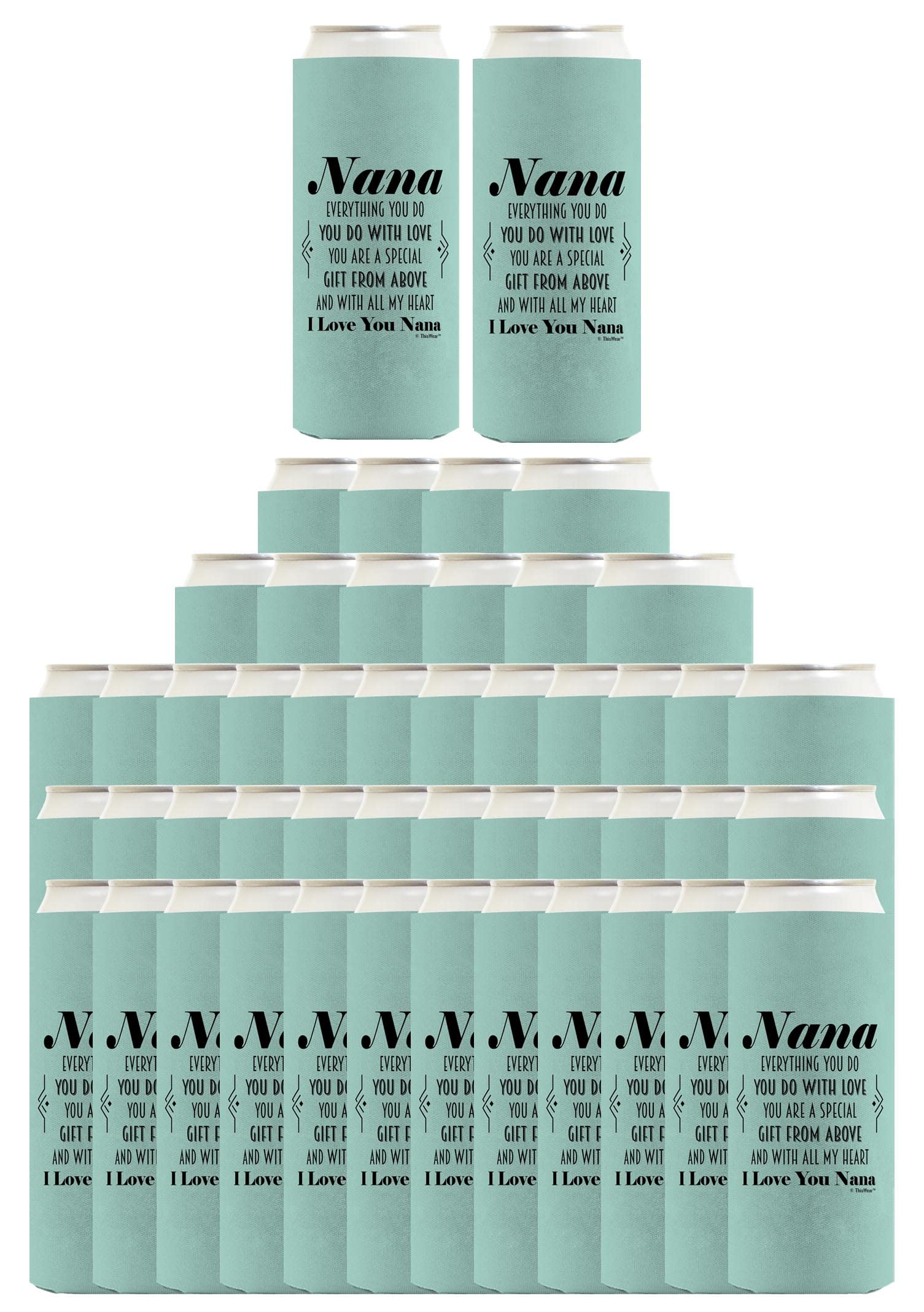 Inspirational Gift for Grandma - 'You Are a Gift From Above' Poem 48-Pack Ultra Slim Can Coolers | Perfect for Mother's Day, Birthday & Holiday Gifts