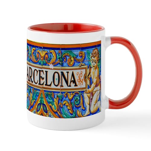 White/Red Inside - Barcelona Mosaica Mugs