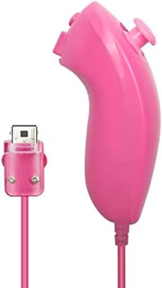 Original Title: Hand Curved Joystick Handle Controller for Wii Nunchuck Remote Controller Replacement Kit (Pink)   Optimized Title: **Wii Nunchuck Replacement Joystick Controller - Ergonomic Hand-Curved Handle, Pink - Perfect for Gaming, Fitness & Party Games**