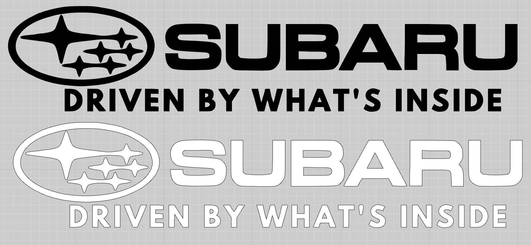 Custom EPP® Windshield & Bumper Decals for Subaru - 'Driven By What's Inside' Car Stickers - Perfect for Car Enthusiasts & Personalization